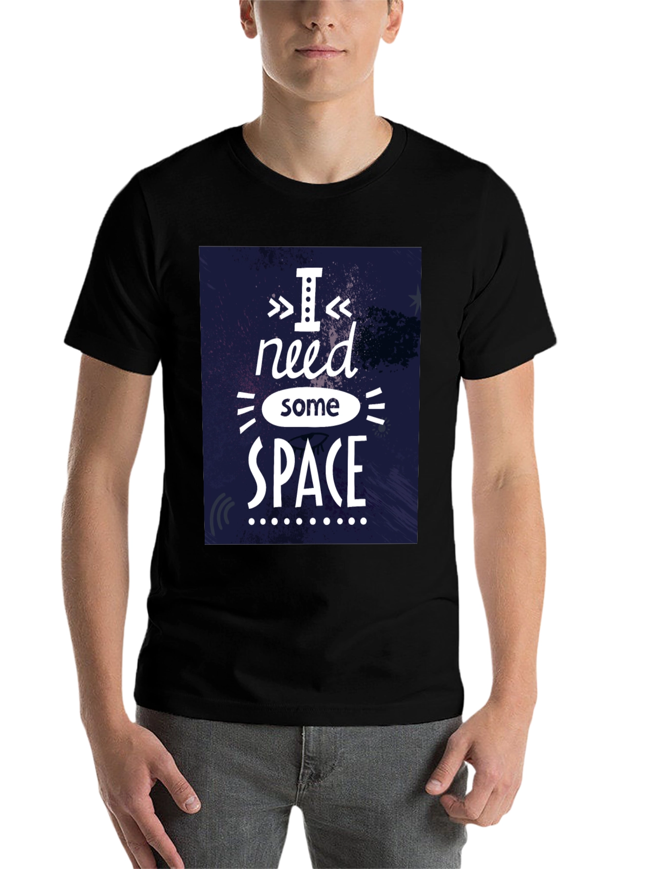 Black I Need Some Space Graphic T-Shirt - Black view 7