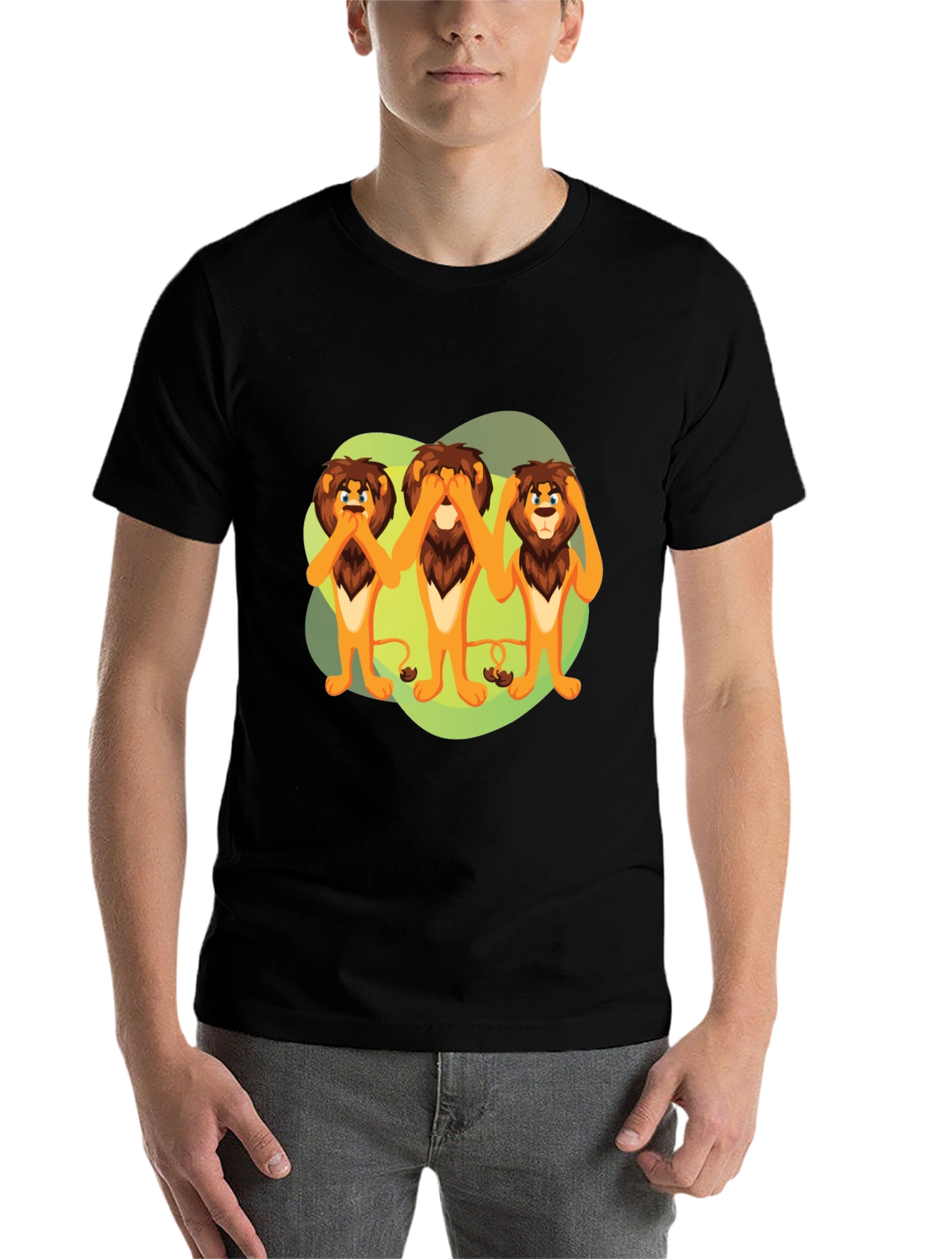 Black Hear, See, Speak No Evil Lions Graphic Tee view 7