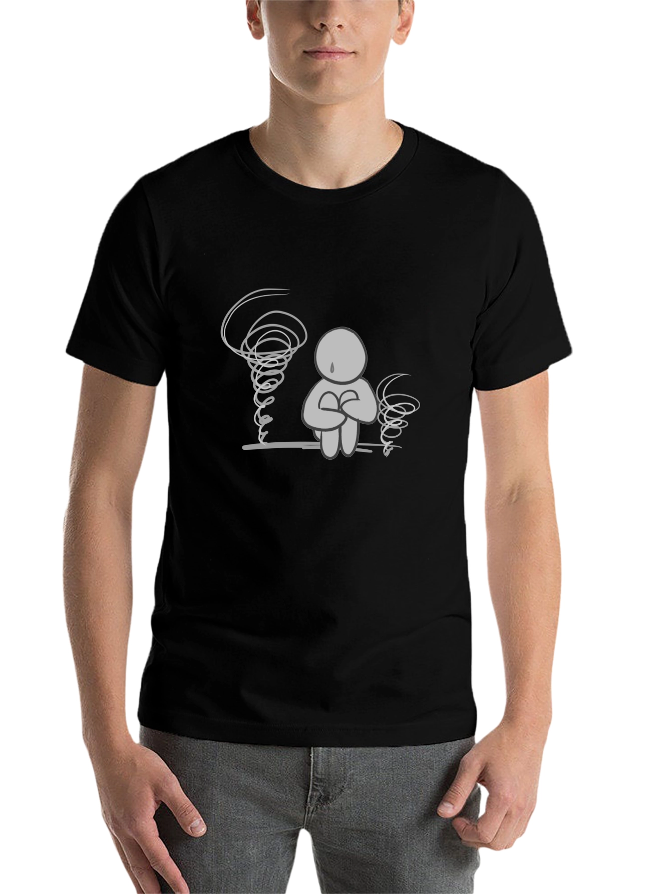 Black Emotional Turmoil Graphic Tee - Black Comfort Fit view 7