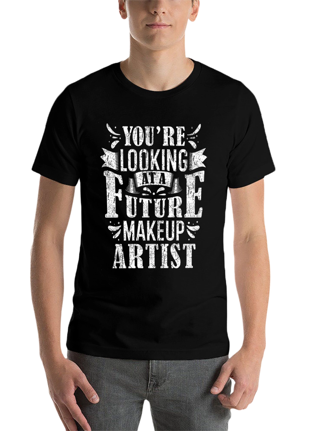 Black Future Makeup Artist Graphic Tee - Black view 7