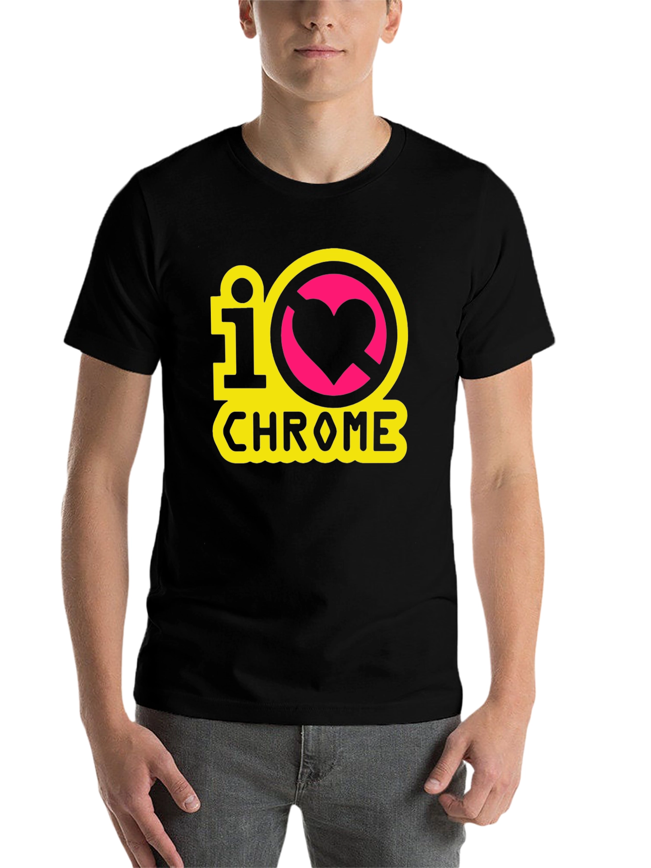 Black I Heart Chrome Black T-Shirt view 7