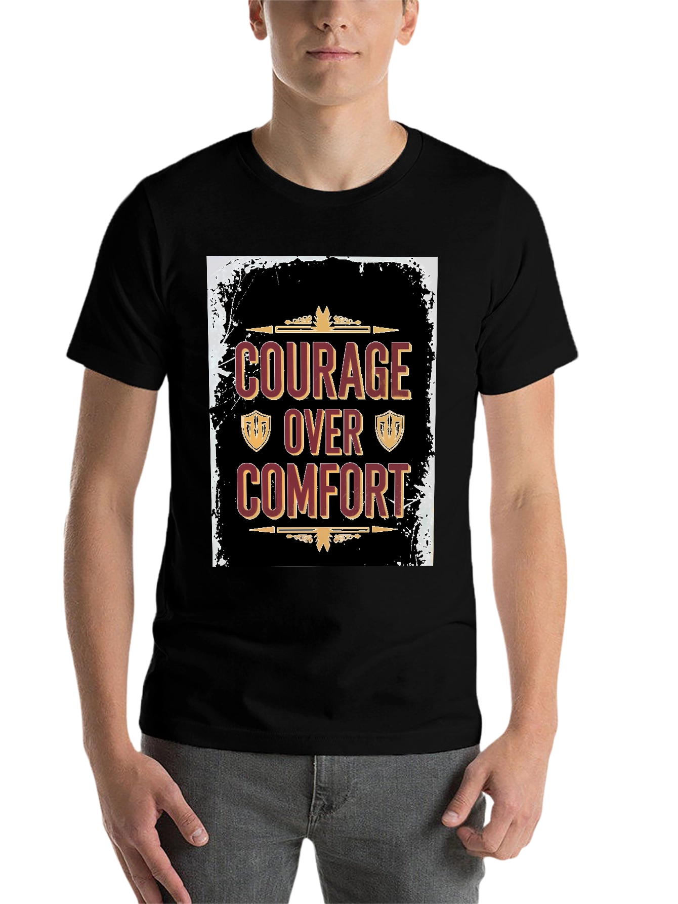Black Courage Over Comfort Graphic Tee view 7