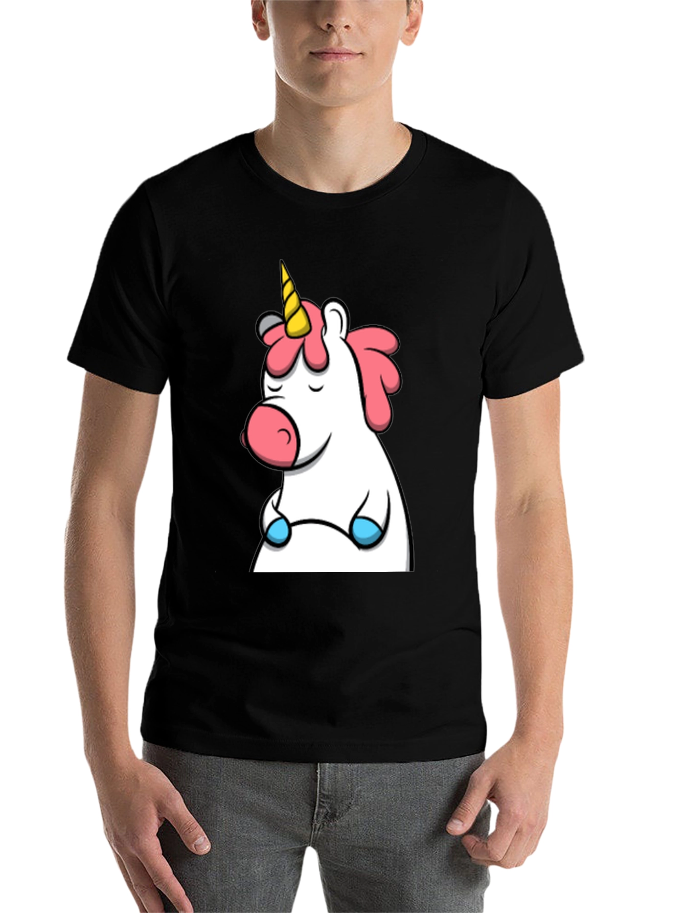 Black Unicorn Graphic Black T-Shirt view 7