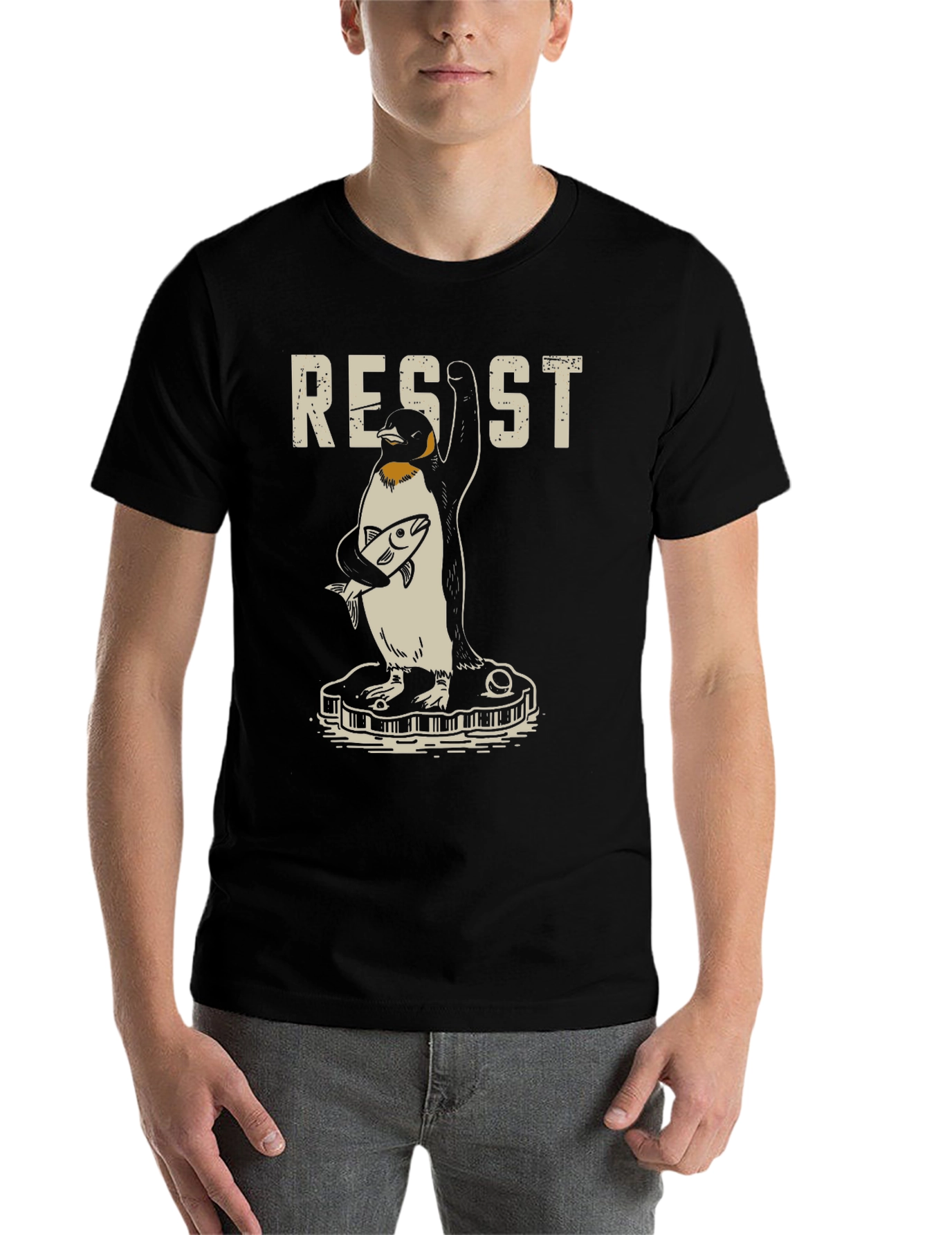 Black Resist Penguin Graphic Tee view 7