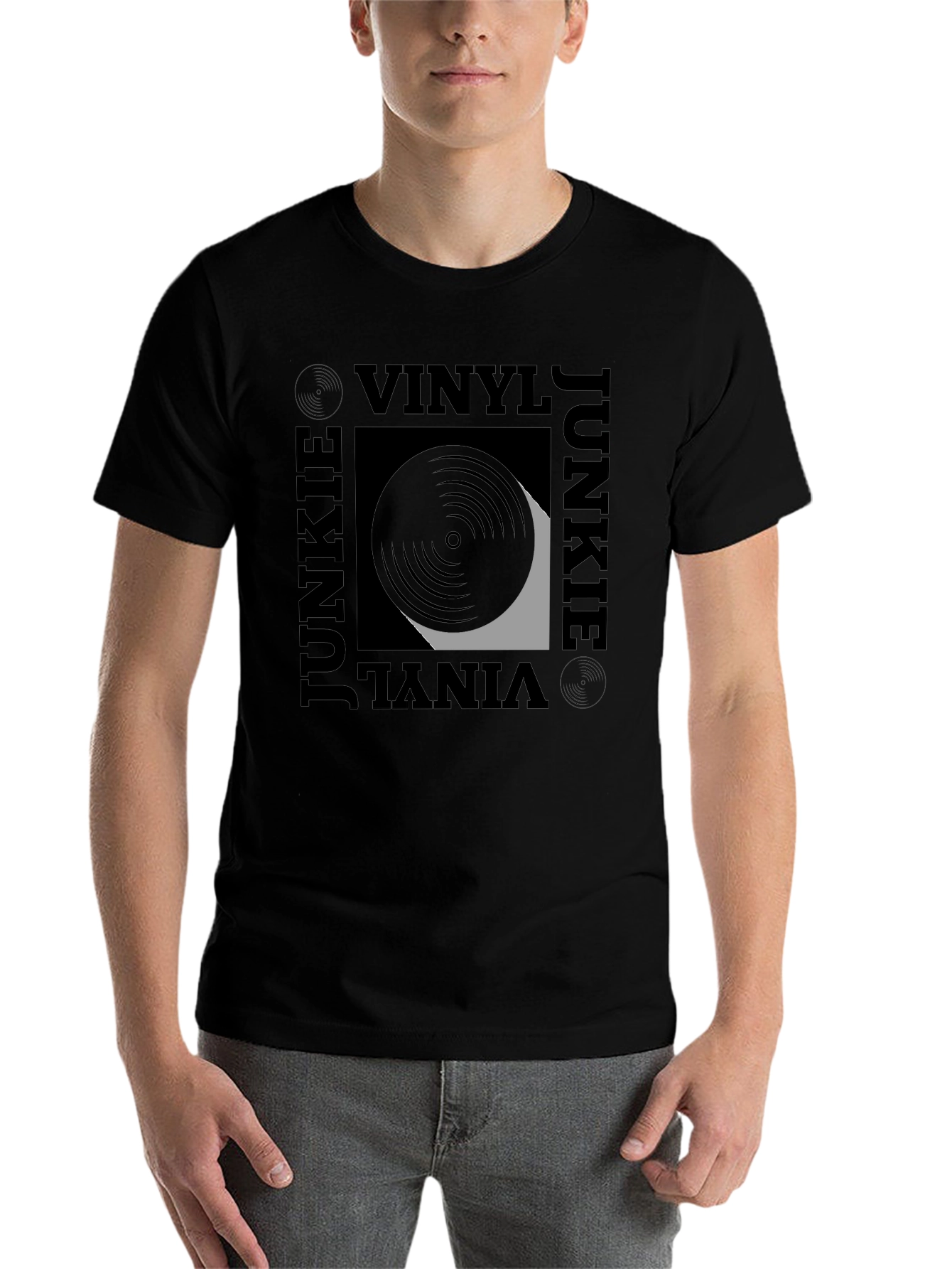 Black Vinyl Junkie Graphic Tee - Black T-Shirt view 7