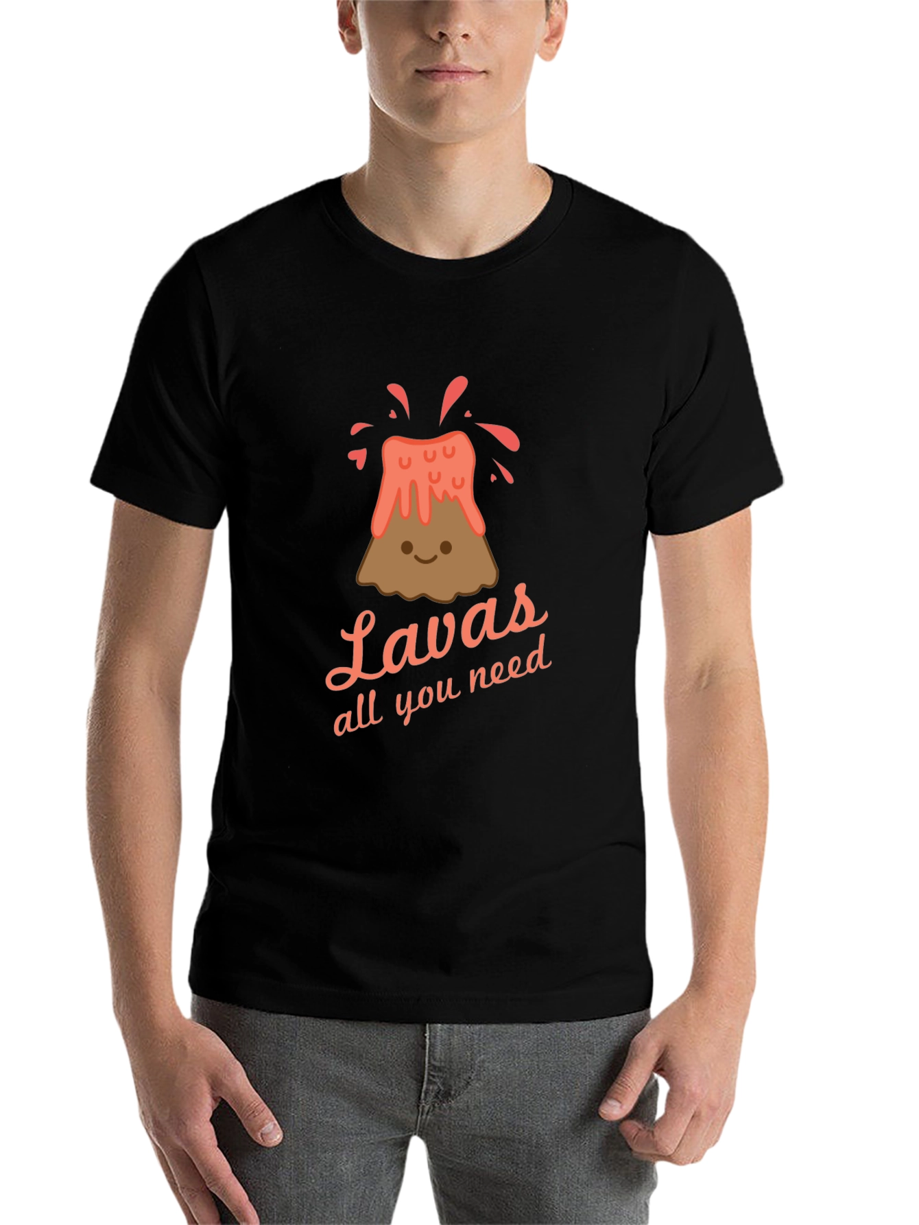 Black Cute Lava Volcano Graphic T-Shirt -  All You Need! view 7
