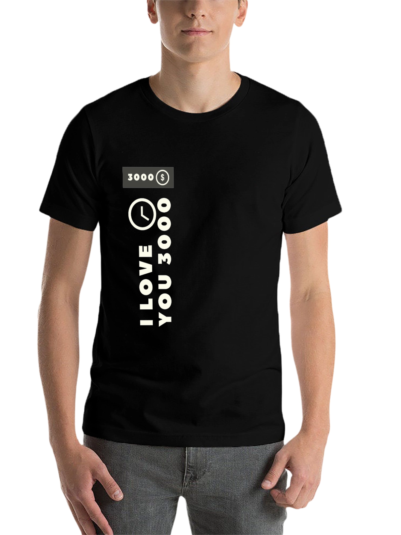 Black I Love You 3000 Black T-Shirt view 7