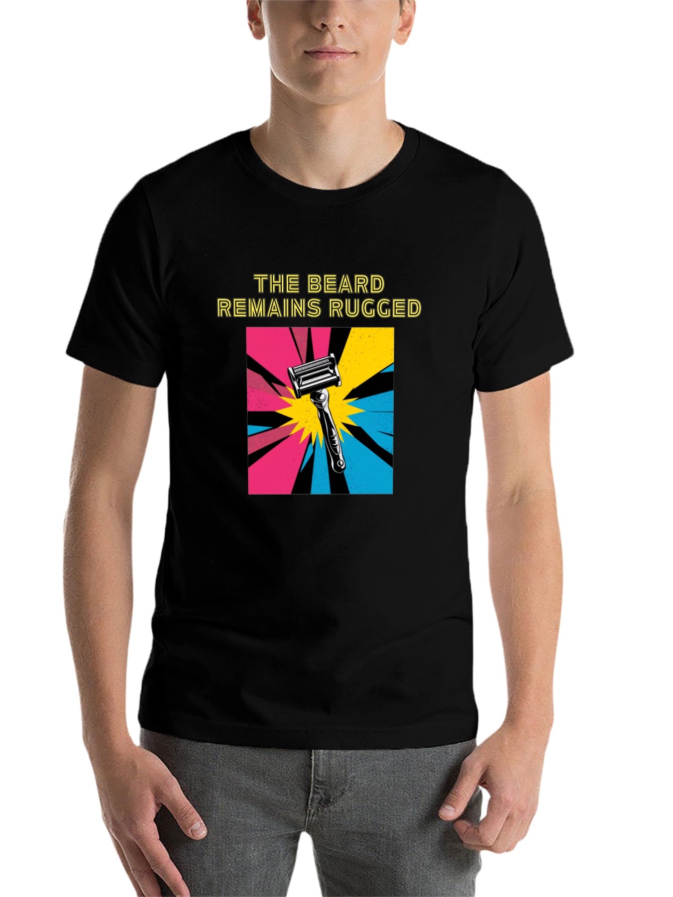 Black The Beard Remains Rugged T-Shirt - Black view 7