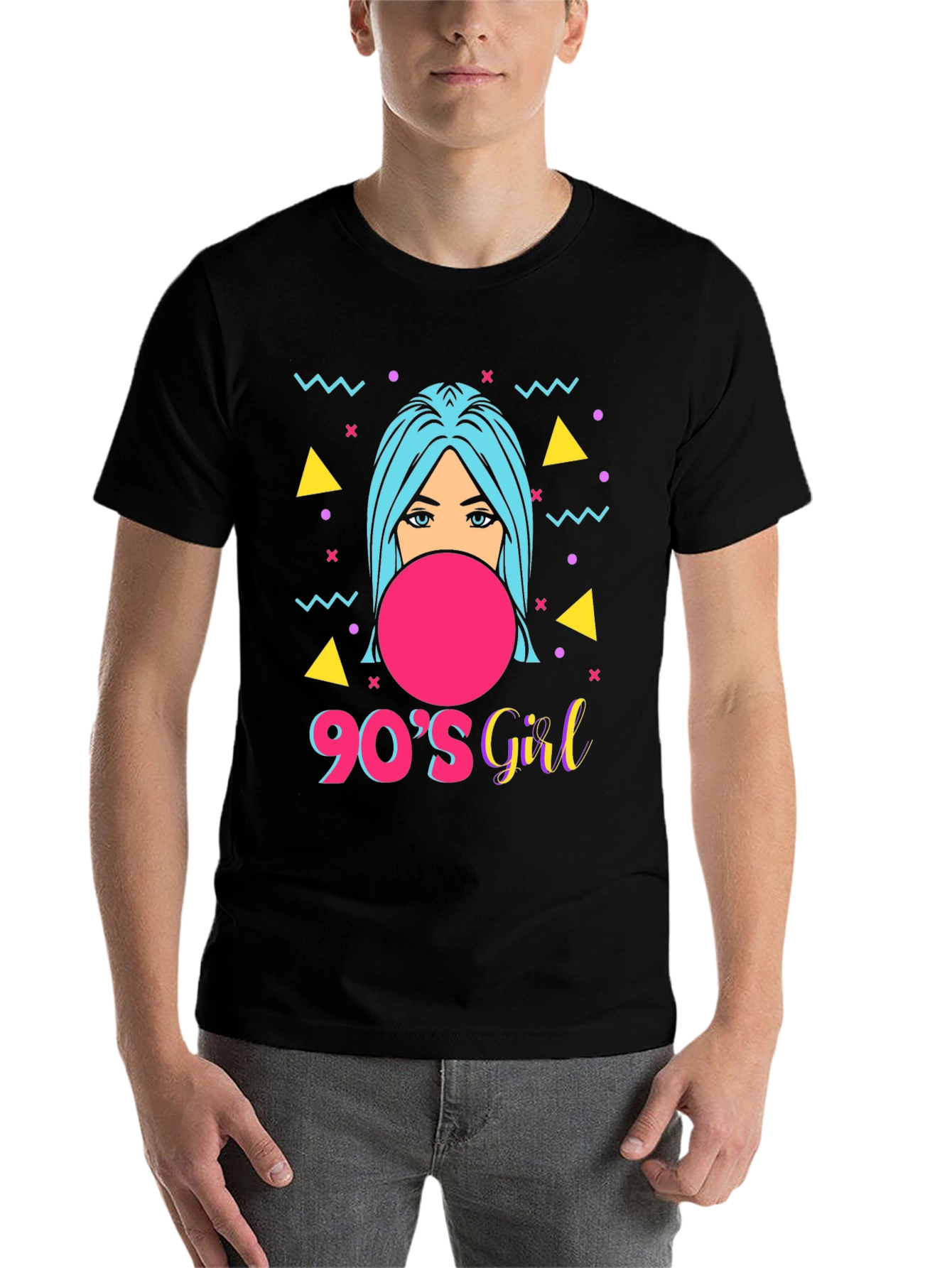 Black 90s Girl Graphic Tee - Retro Style view 7