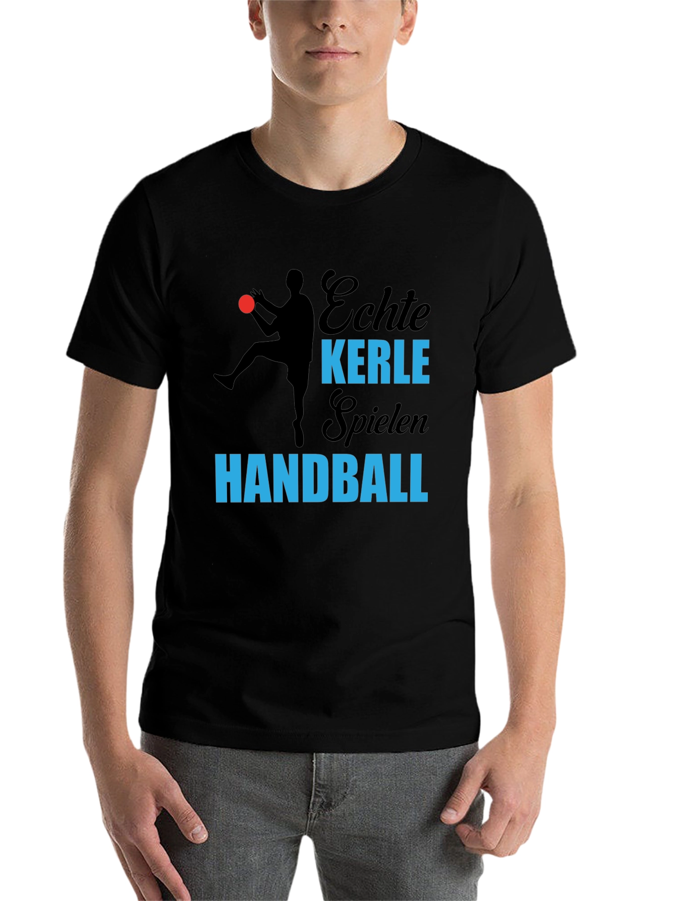 Black Echte Kerle Handball T-Shirt - Black view 7