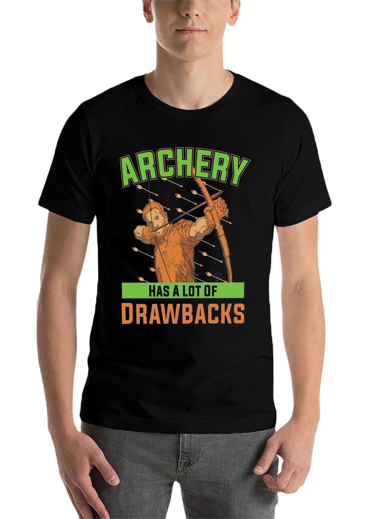 Black Archery Drawbacks Graphic T-Shirt view 7