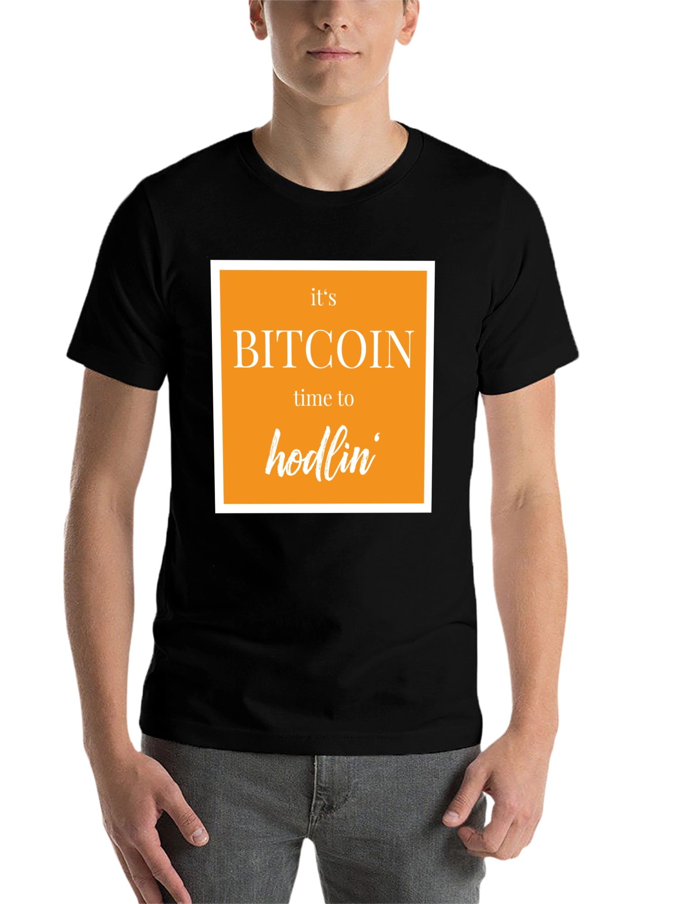Black Bitcoin Hodlin' Black T-Shirt - Crypto Tee view 7
