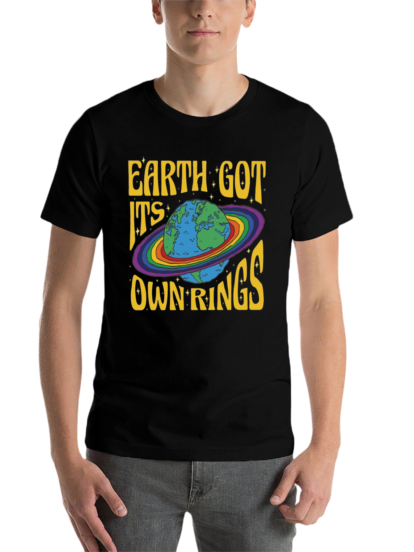 Black Earth Got Its Own Rings Graphic T-Shirt view 7