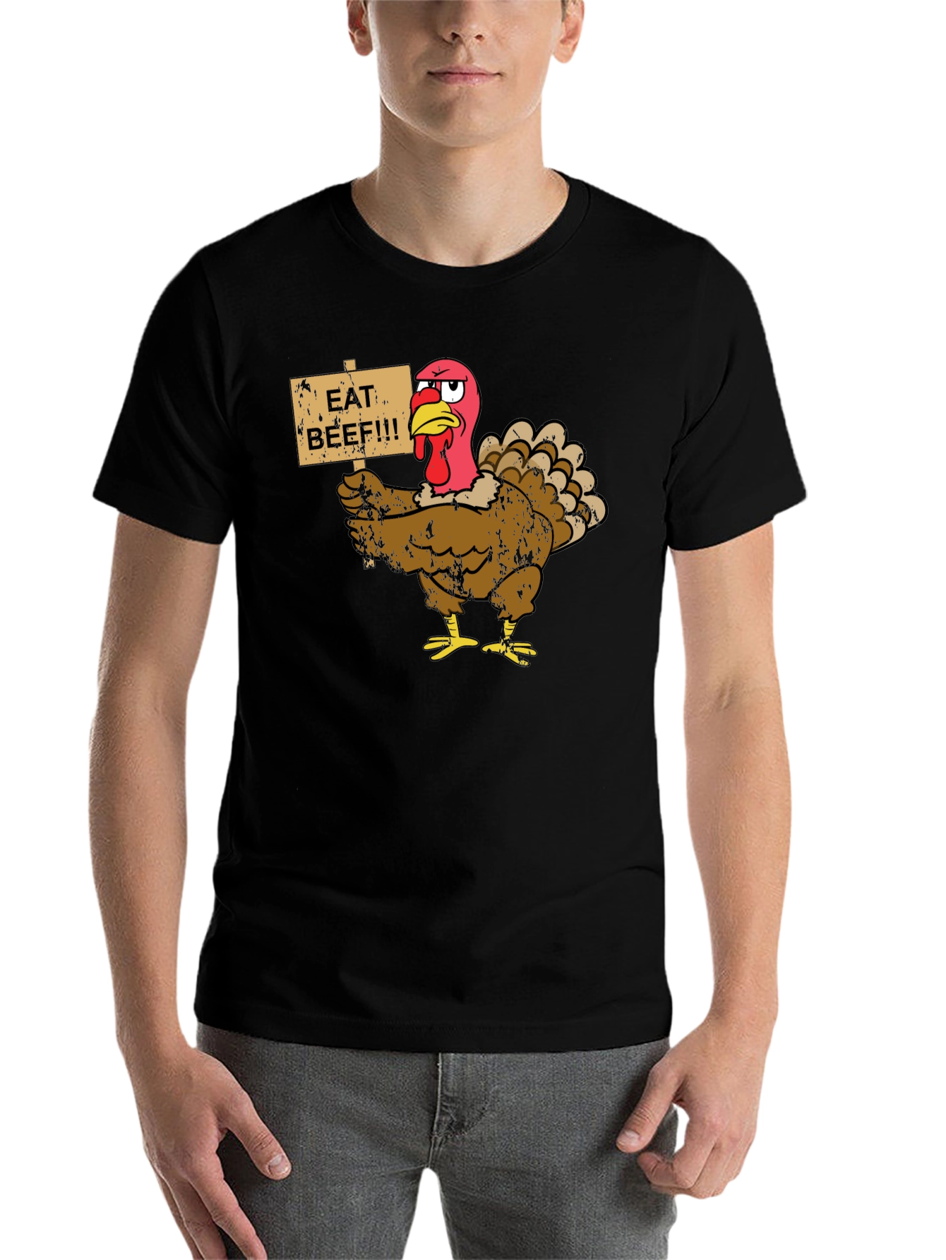 Black Eat Beef Turkey T-Shirt view 7