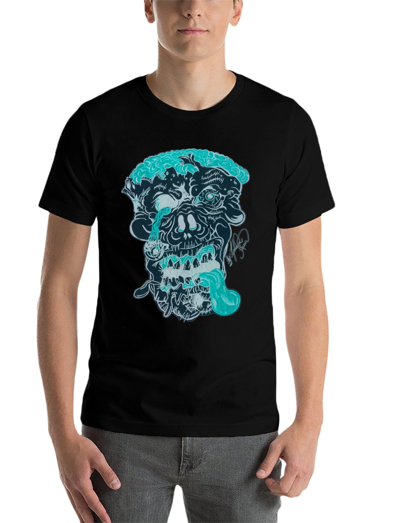 Black Zombie Graphic Print T-Shirt view 7