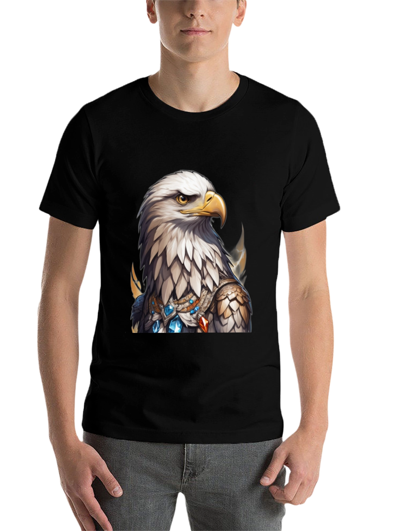 Black Eagle Warrior T-Shirt - Black Graphic Tee view 7
