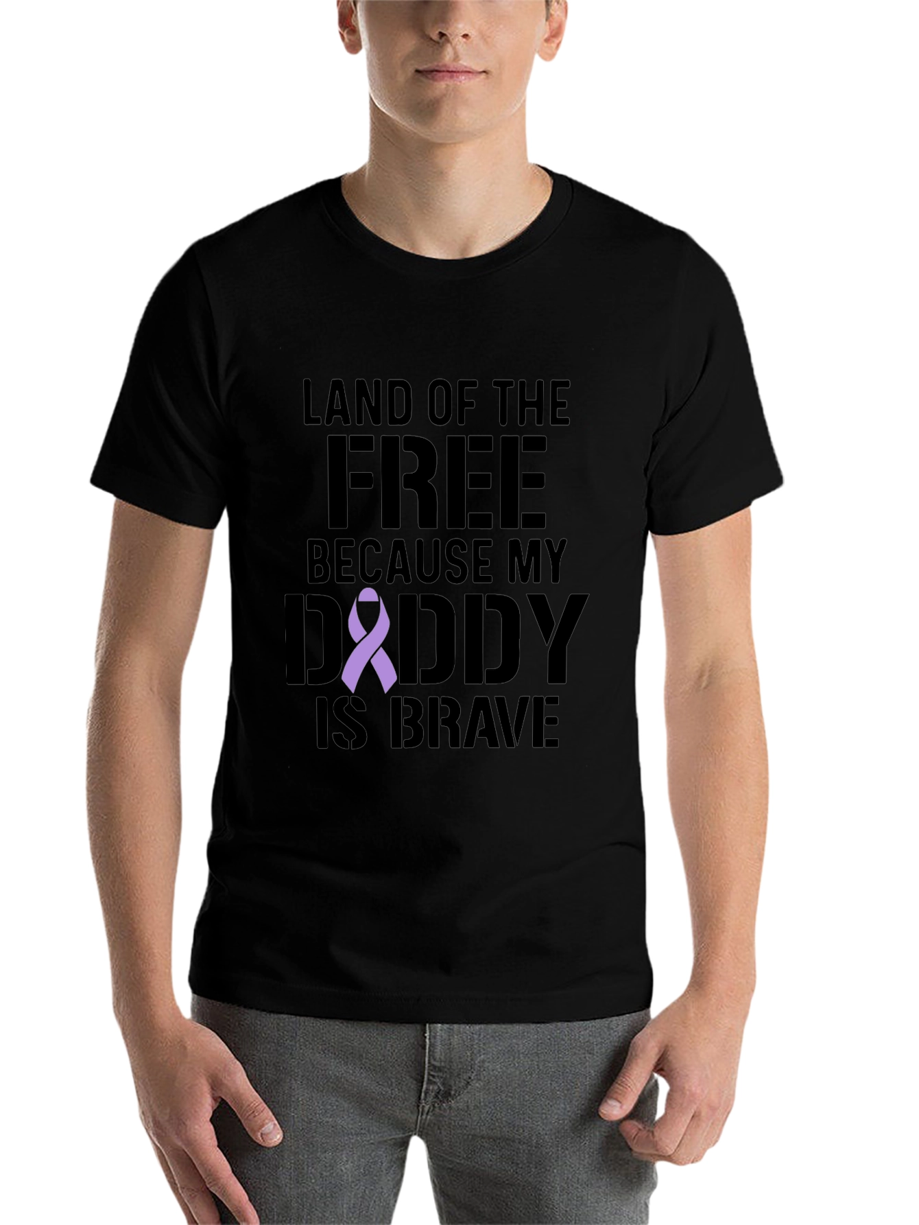 Black Land of the Free Daddy T-Shirt view 7