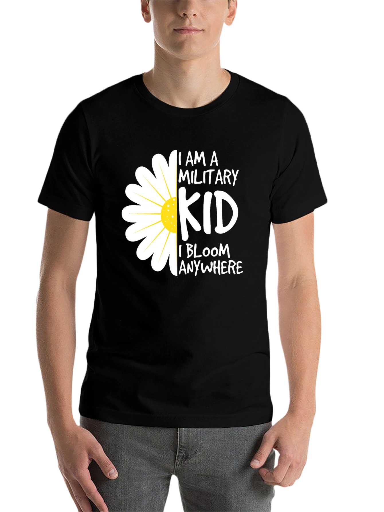 Black Military Kid T-Shirt - I Bloom Anywhere view 7