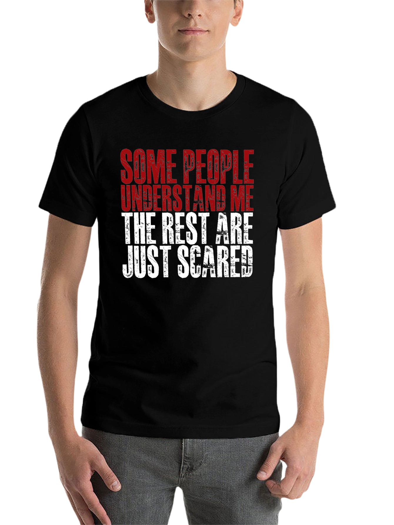 Black Funny Statement Graphic T-Shirt - Some People Understand Me view 7