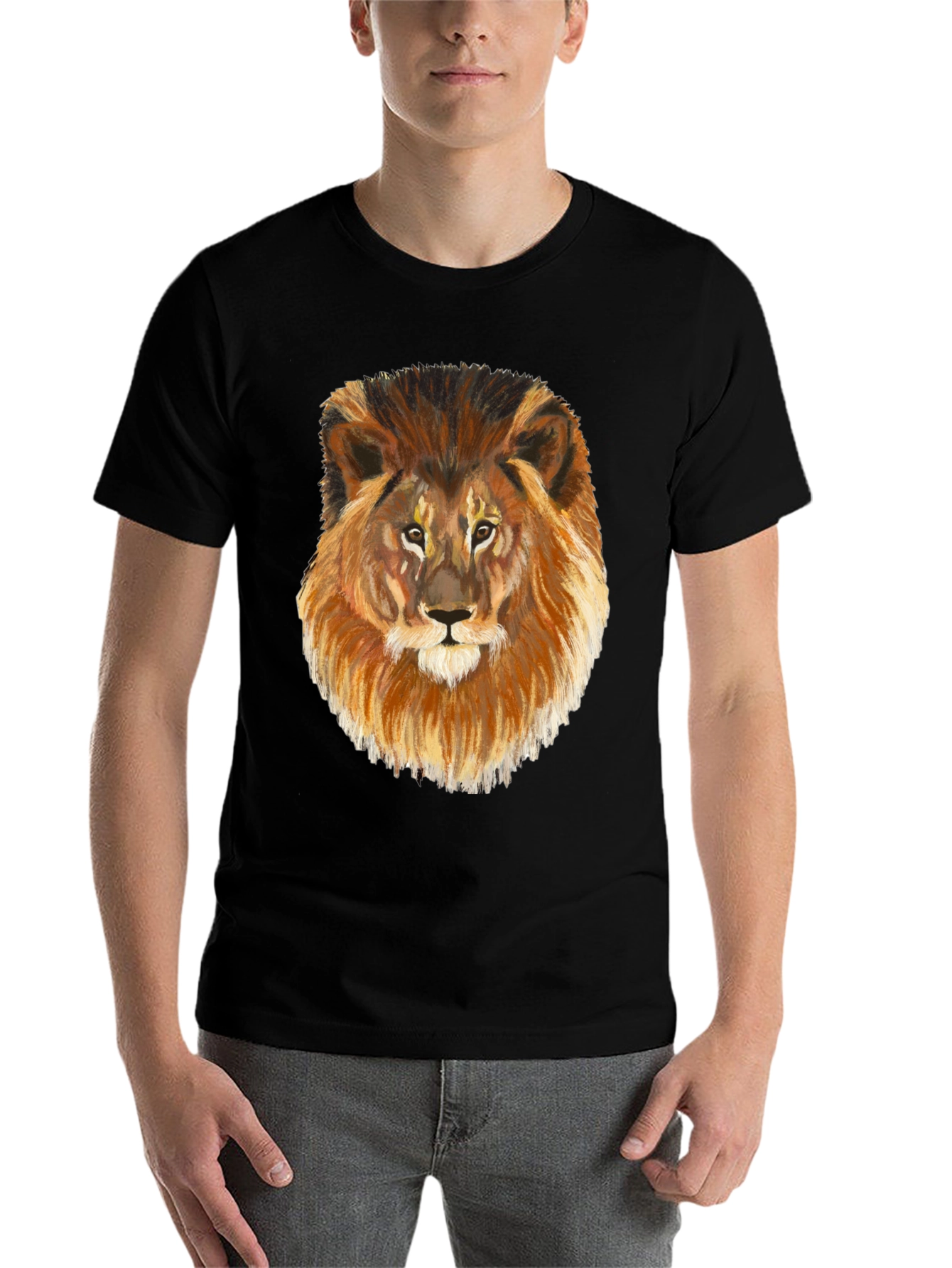 Black Lion Graphic Tee - Black Cotton Blend view 7
