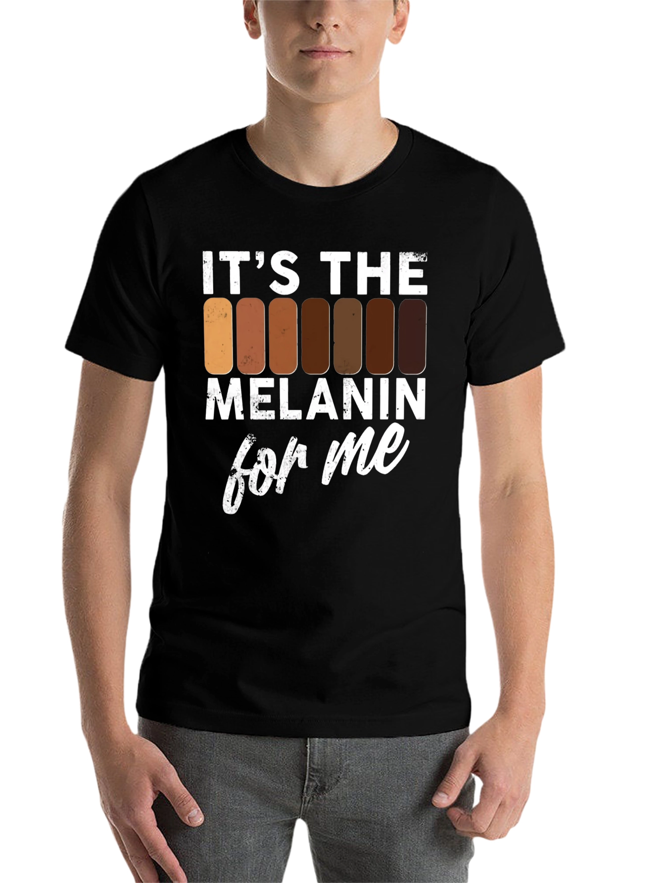 Black It's The Melanin For Me T-Shirt view 7