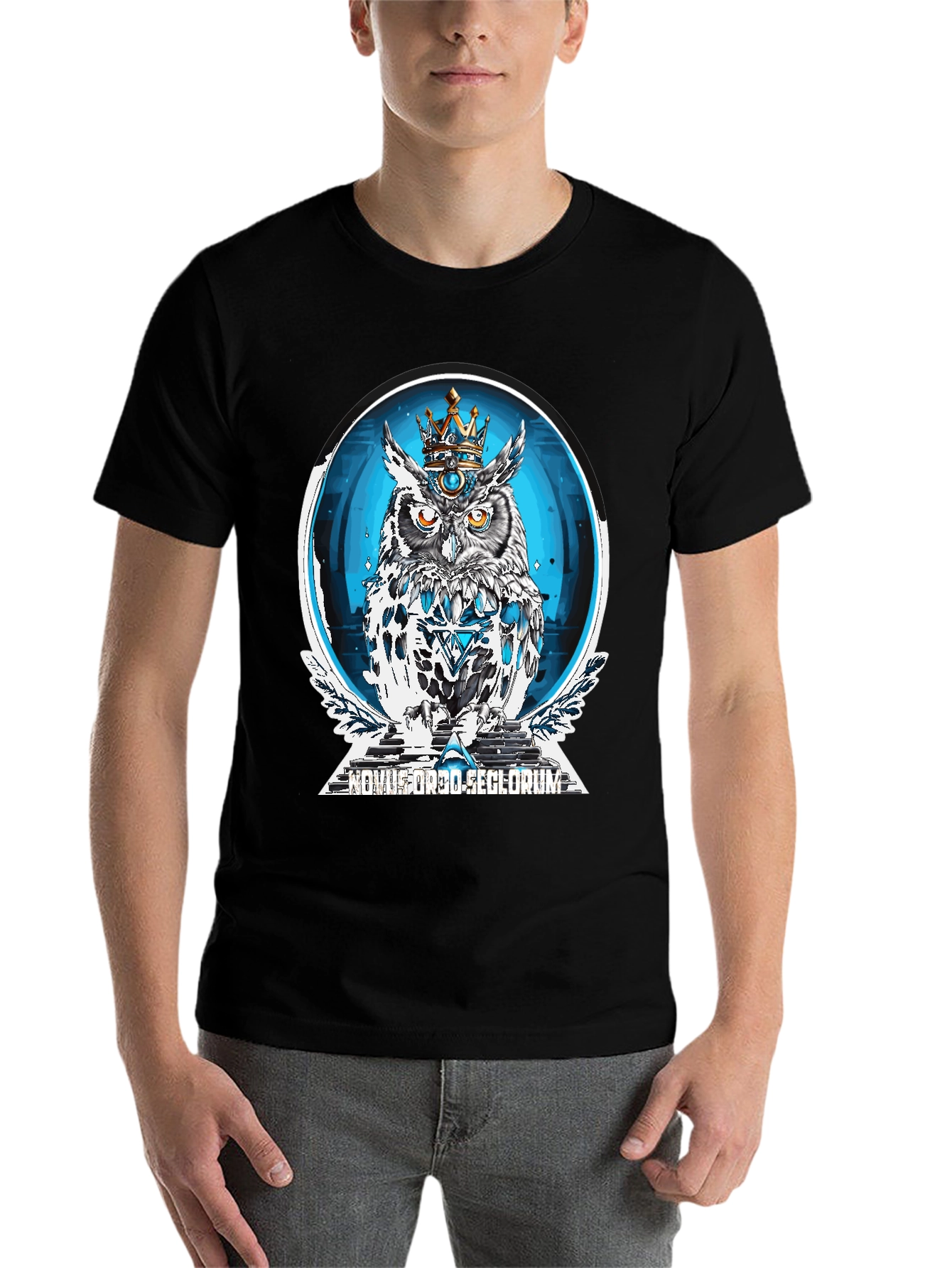 Black Crowned Owl Graphic Tee - New World Order view 7