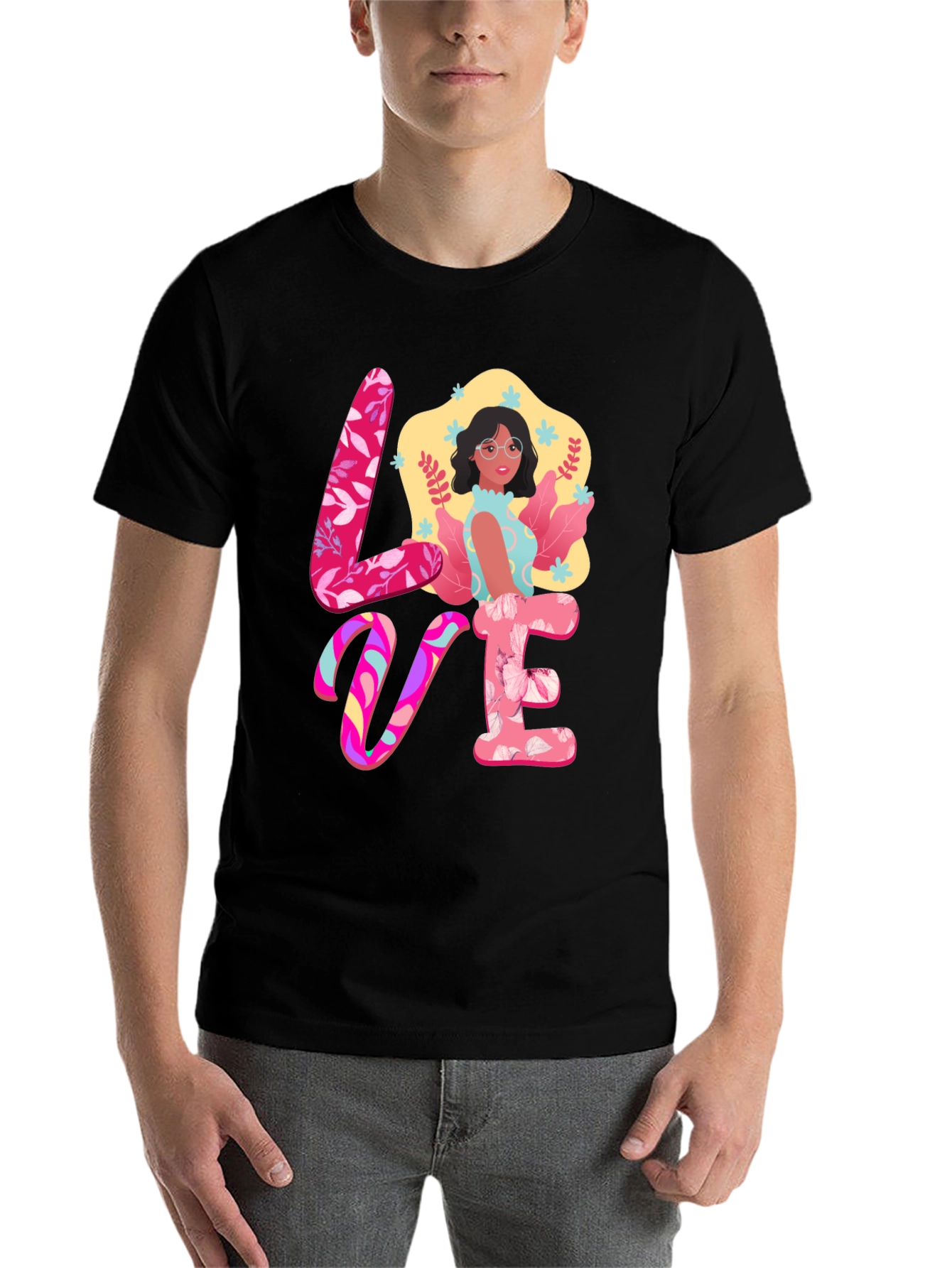 Black Love Graphic Print Tee view 7