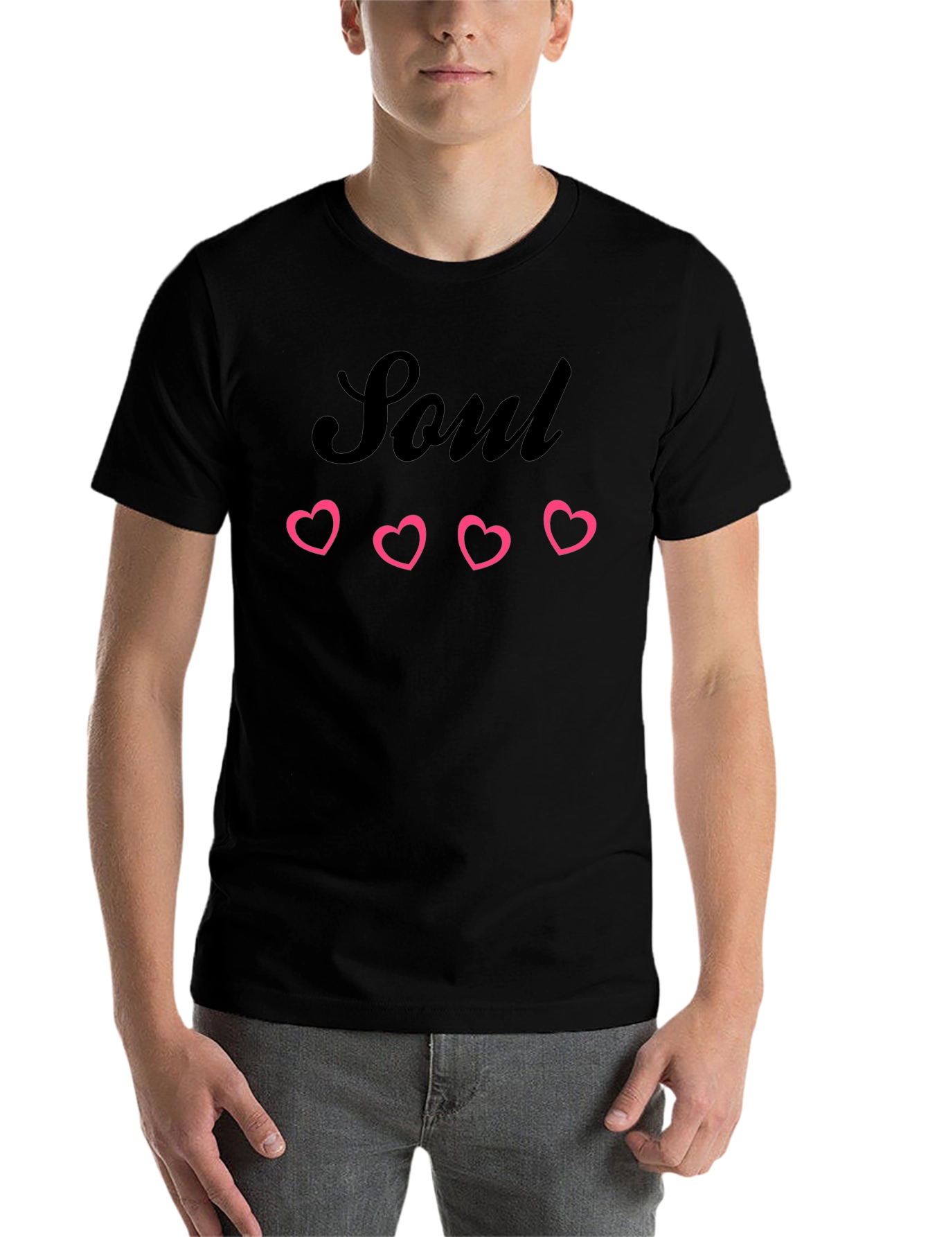 Black Soul Hearts Graphic Tee - Trendy Casual Style view 7