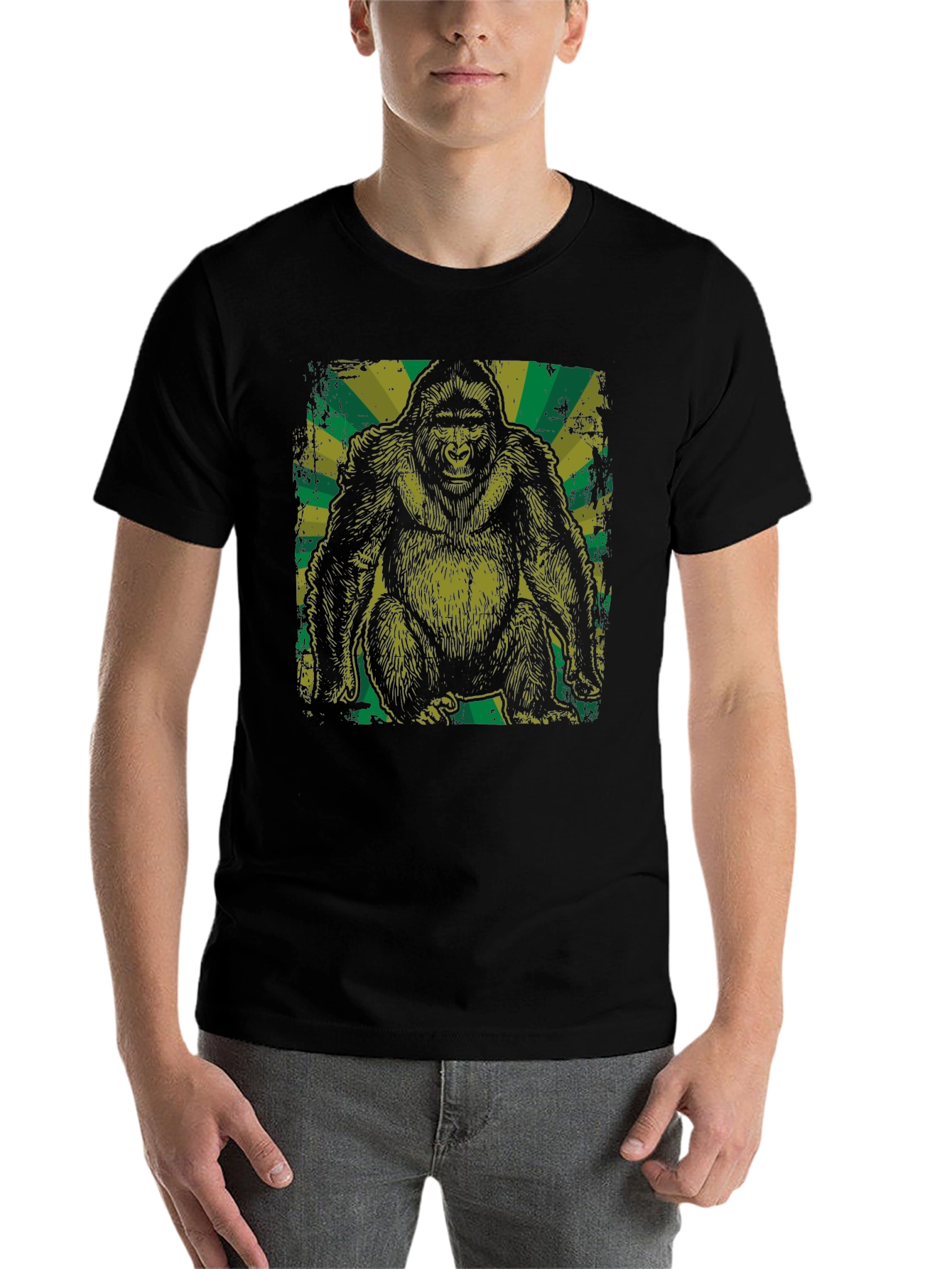 Black Vintage Gorilla Graphic Tee - Black view 7