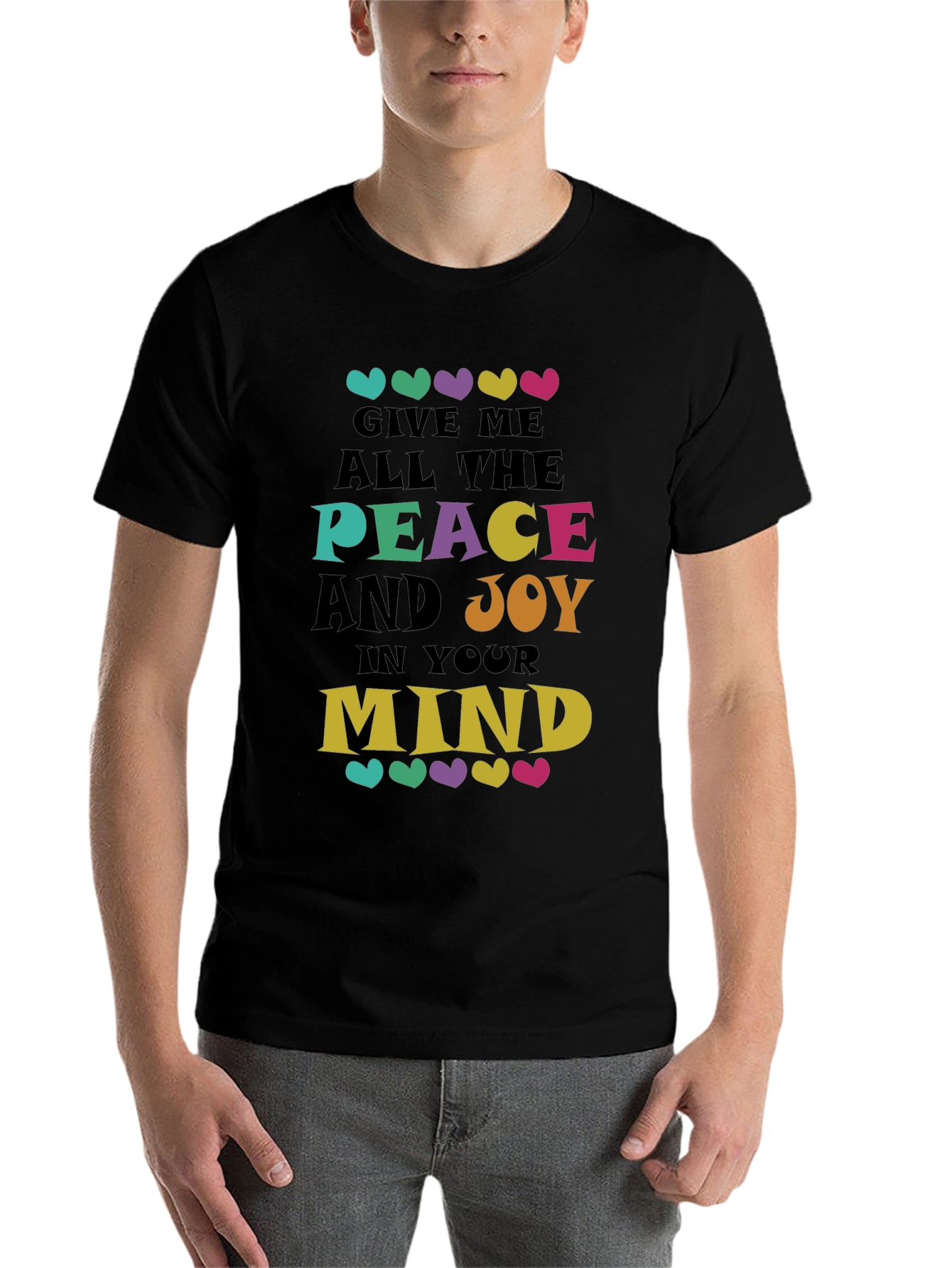 Black Peace and Joy Graphic Tee - Soft Cotton Blend view 7