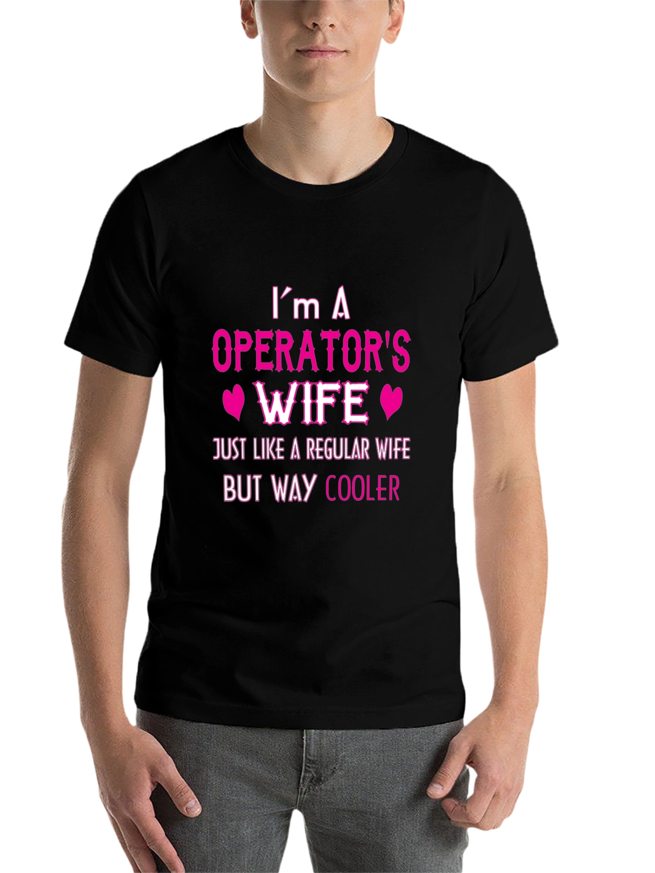 Black Operator's Wife T-Shirt - Cool Wife Tee view 7