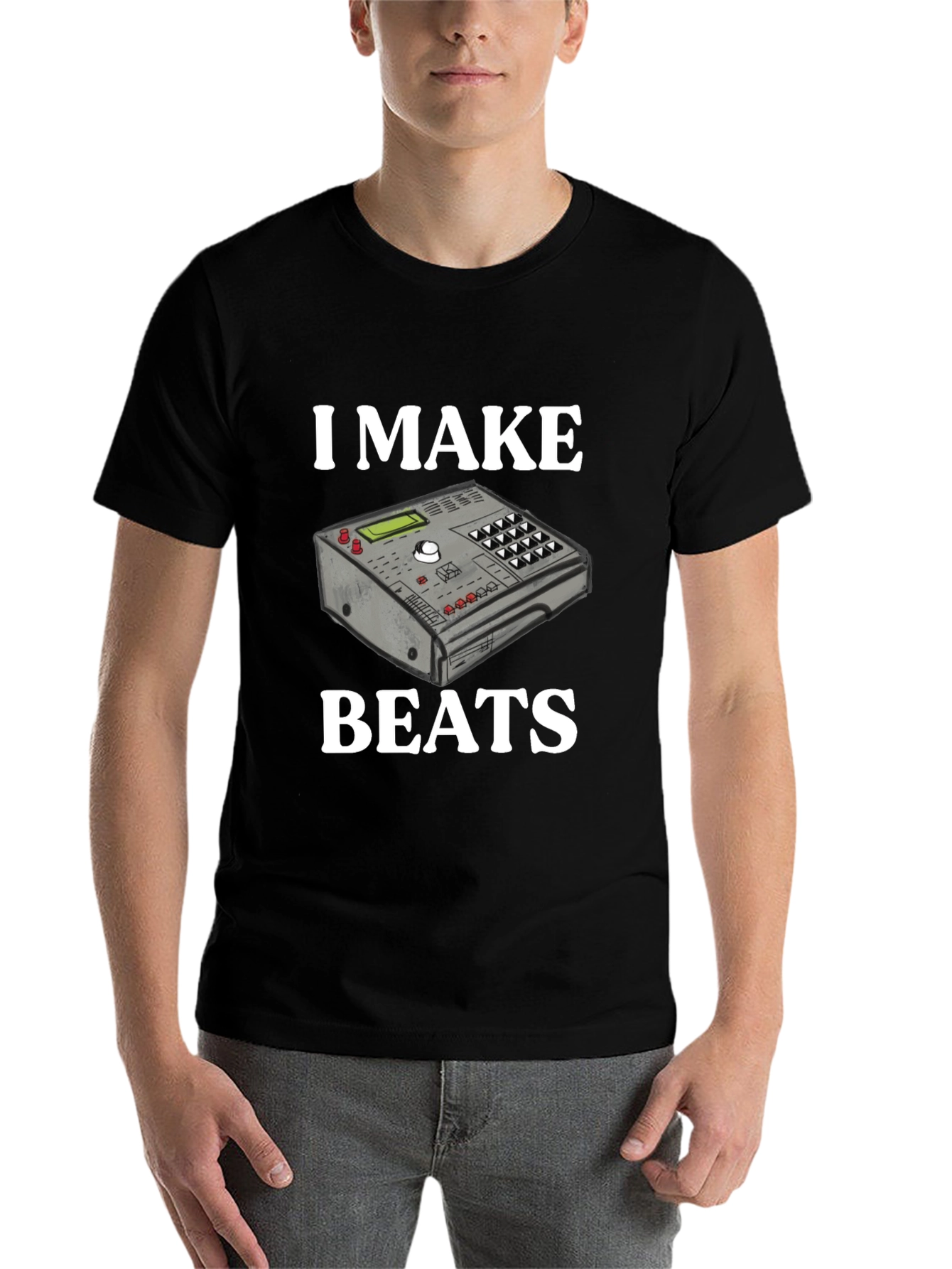 Black I Make Beats T-Shirt - Music Producer DJ view 7