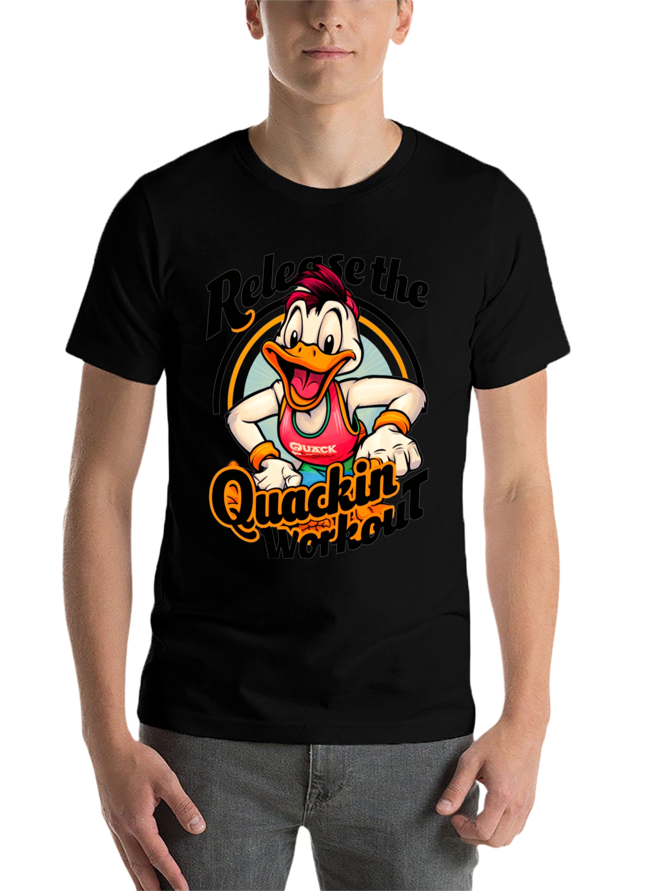 Black Quackin' Workout T-Shirt - Release the Quack! view 7