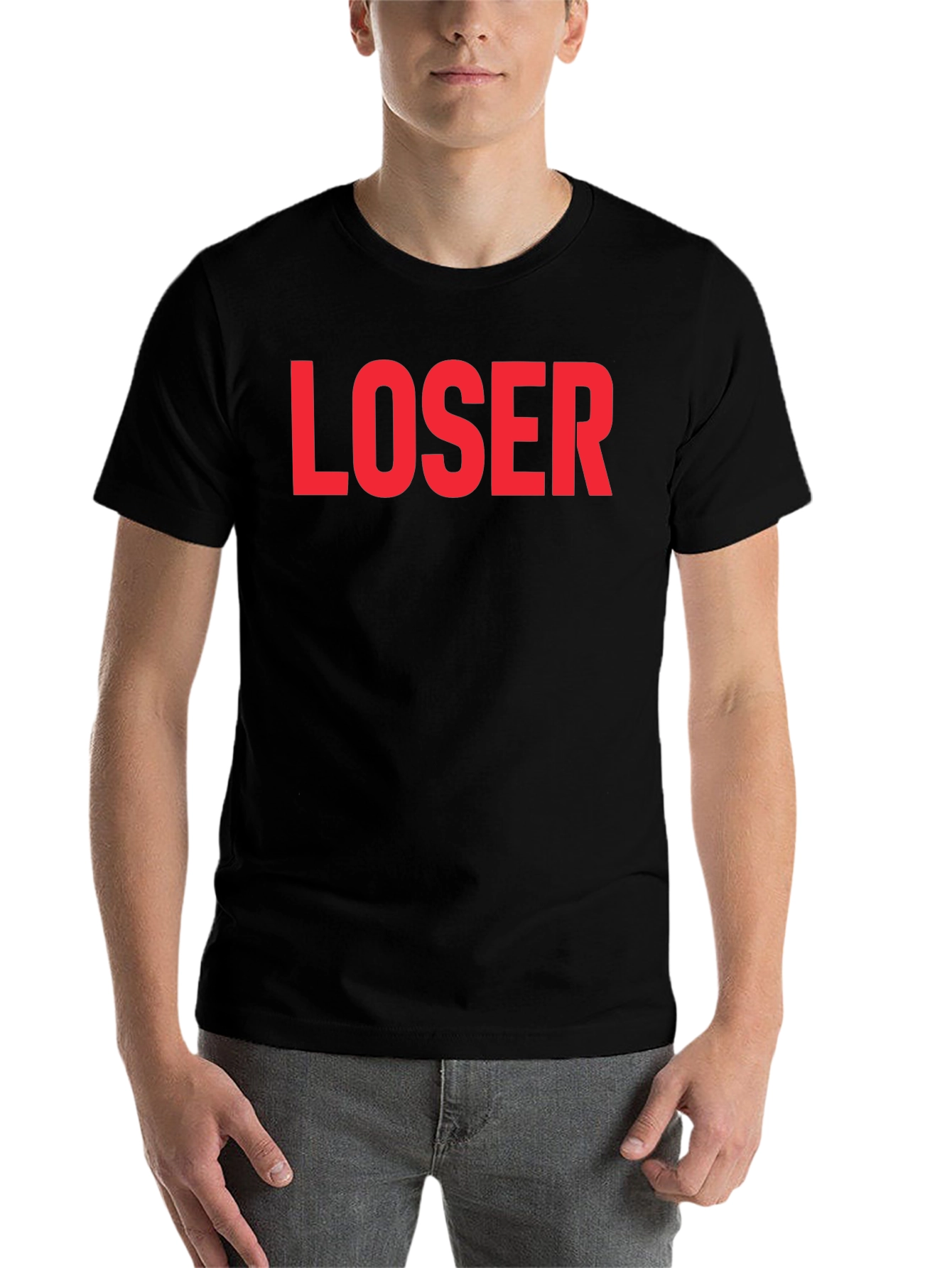 Black LOSER Graphic Tee - Edgy Statement T-Shirt view 7