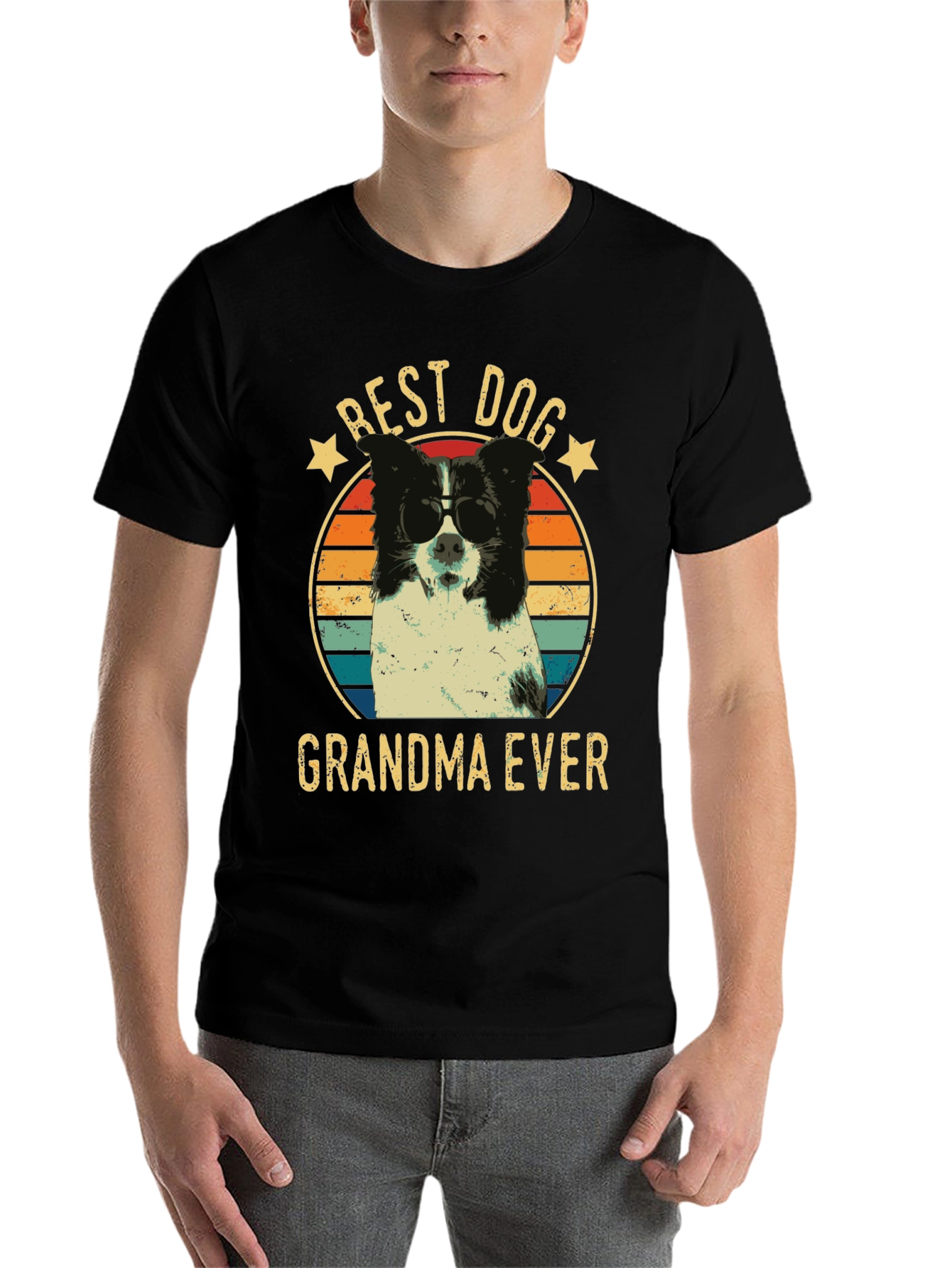 Black Best Dog Grandma Ever Graphic T-Shirt view 7