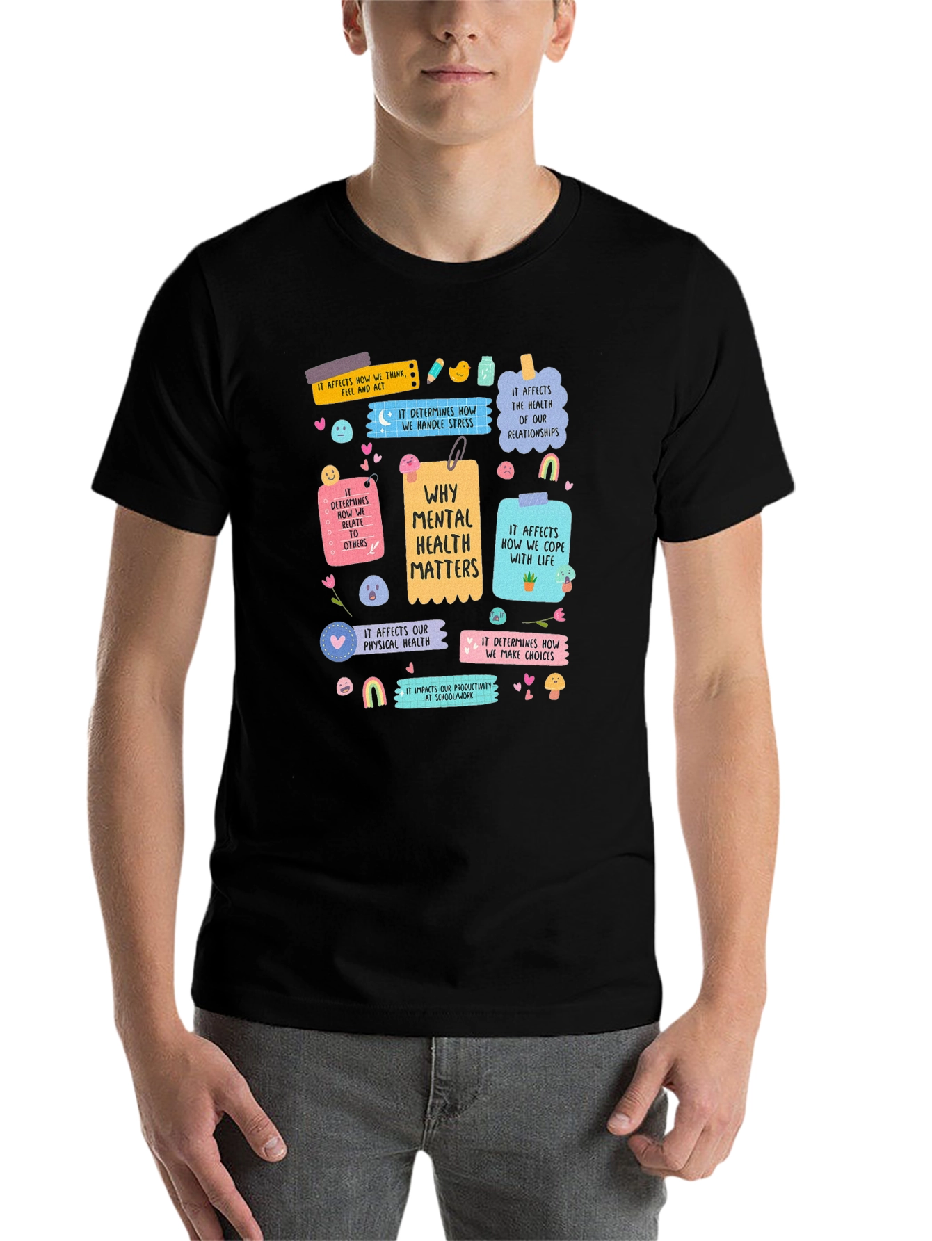 Black Mental Health Matters Graphic T-Shirt view 7
