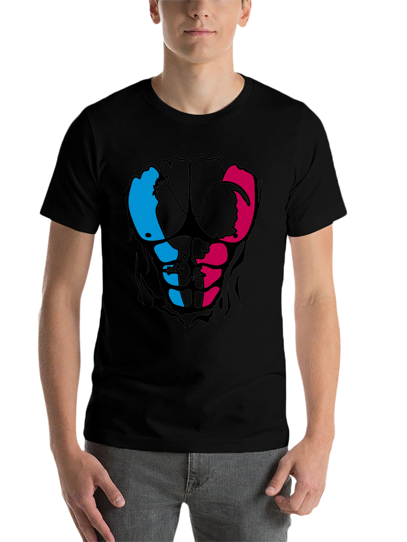 Black Rooster Abs Graphic T-Shirt - Black view 7