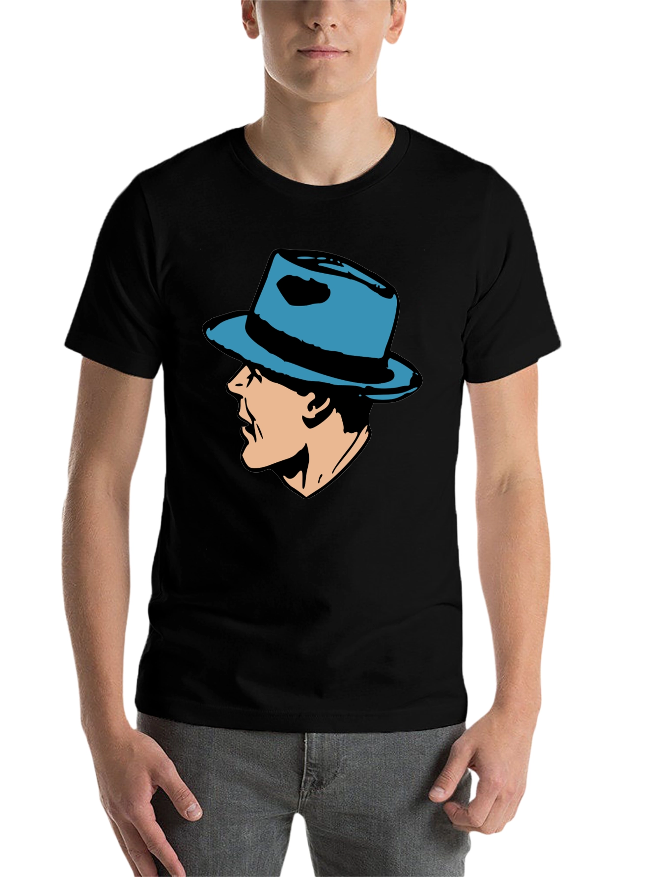 Black Retro Detective T-Shirt - Classic Comic Style Tee view 7
