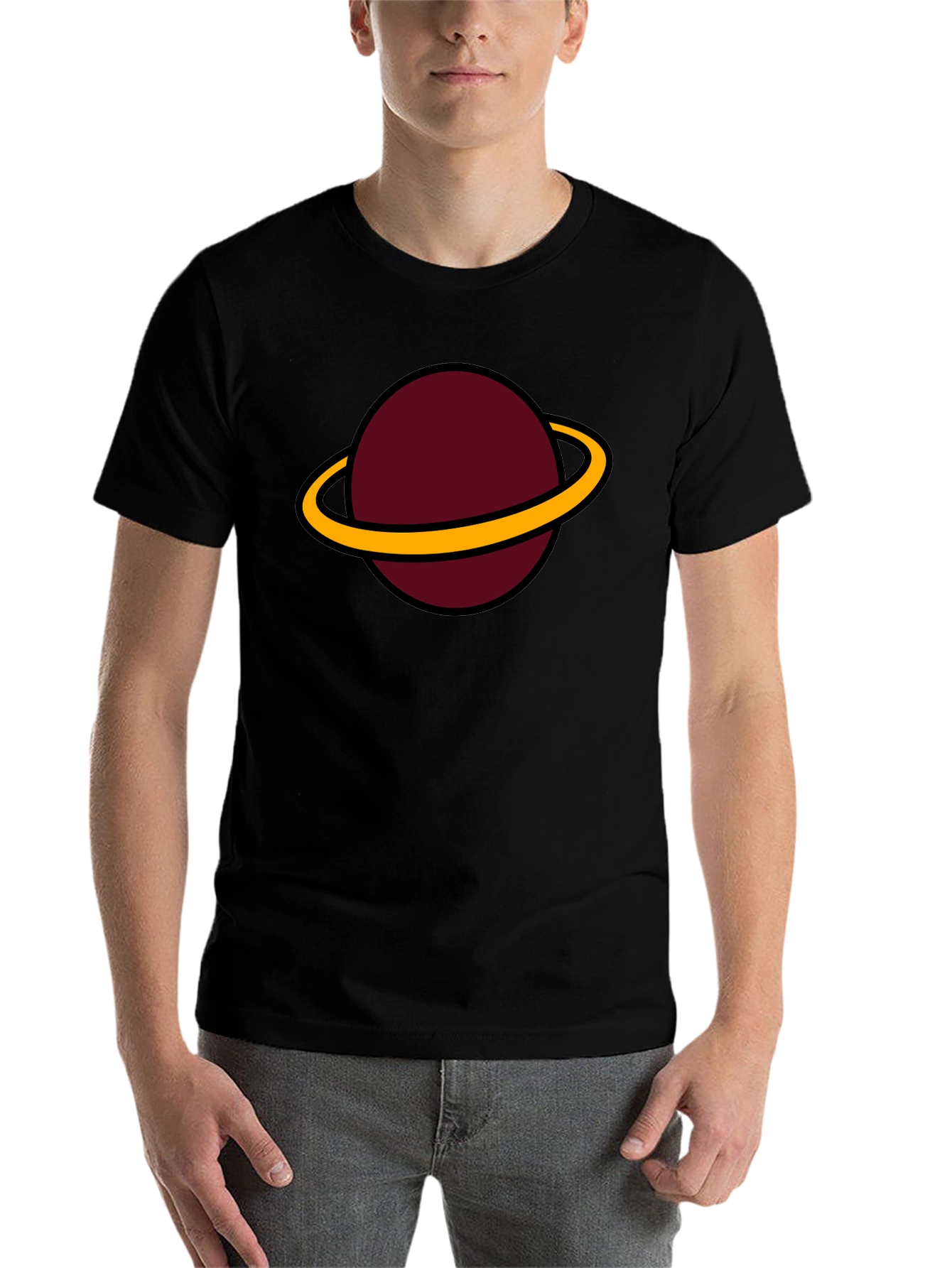 Black Planet Saturn Graphic Tee - Classic Black view 7