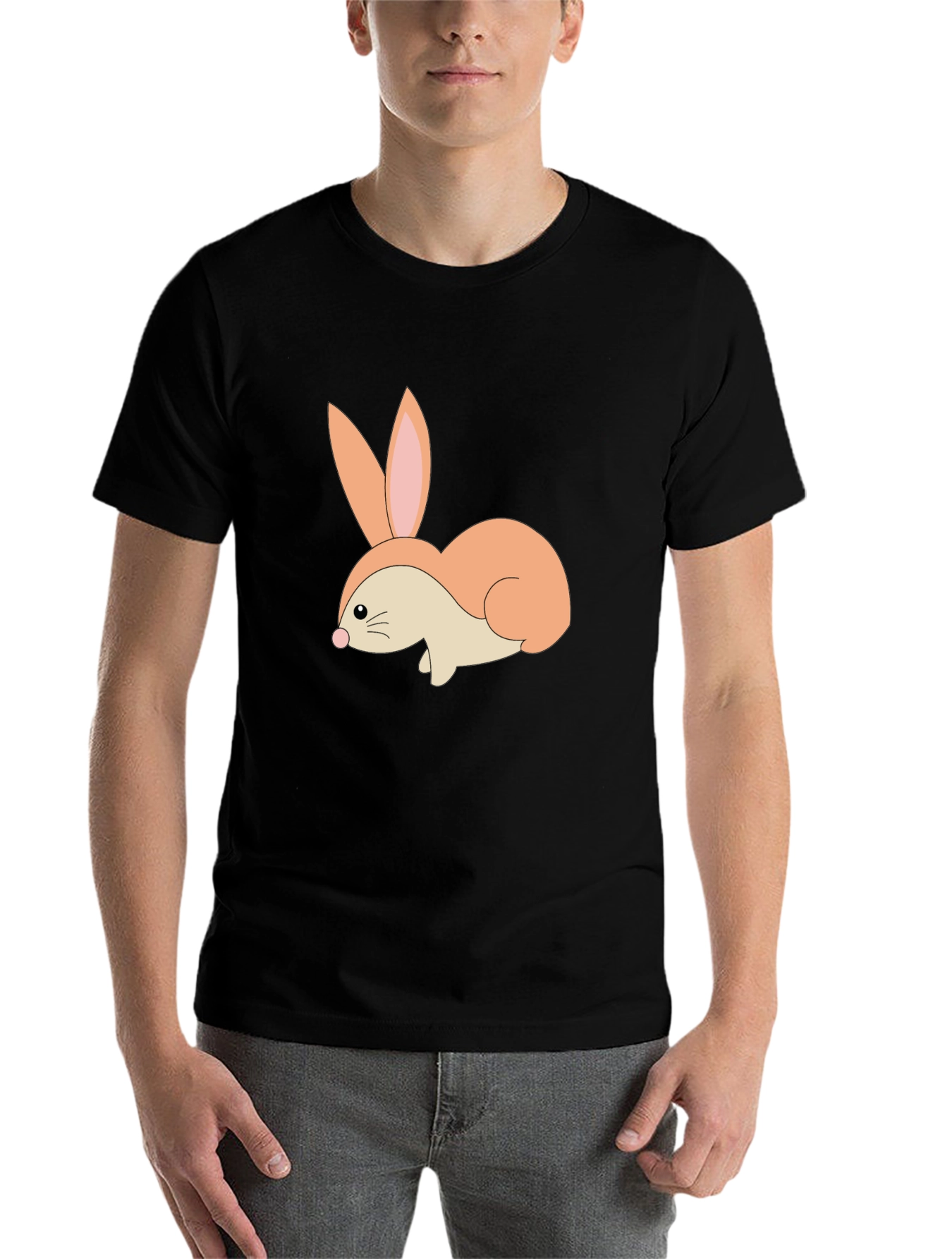 Black Bunny Graphic Tee - Soft Cotton Blend view 7