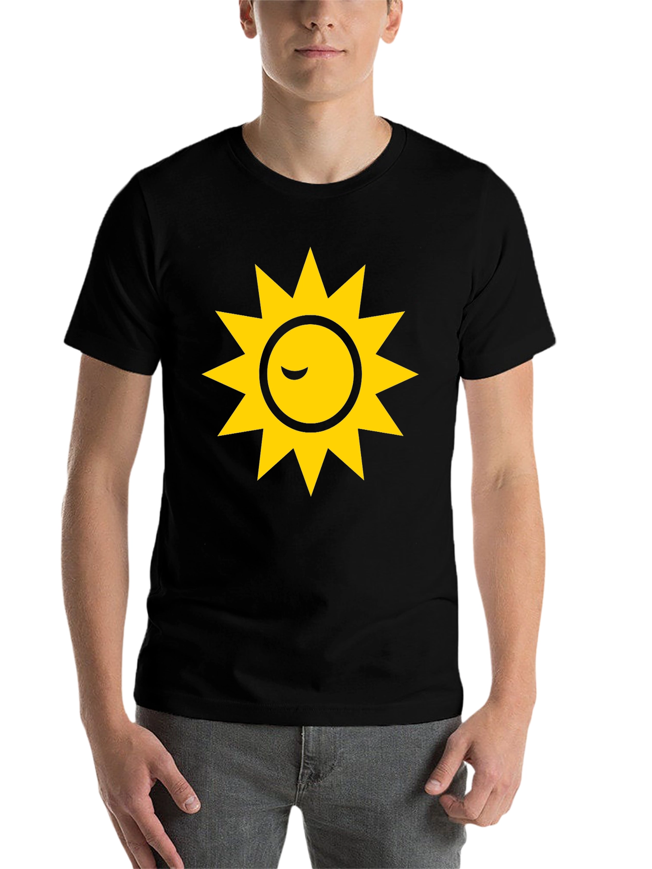 Black Sleepy Sun Graphic Black T-Shirt view 7