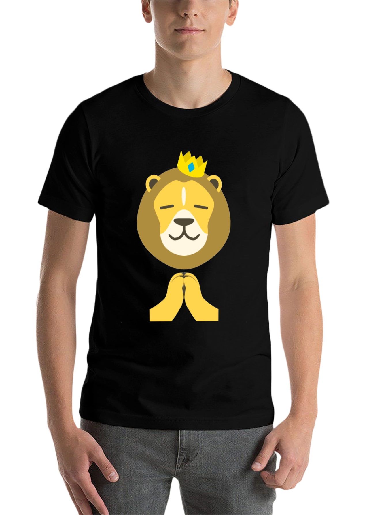 Black Lion King Emoji T-Shirt - Black Cotton Tee view 7
