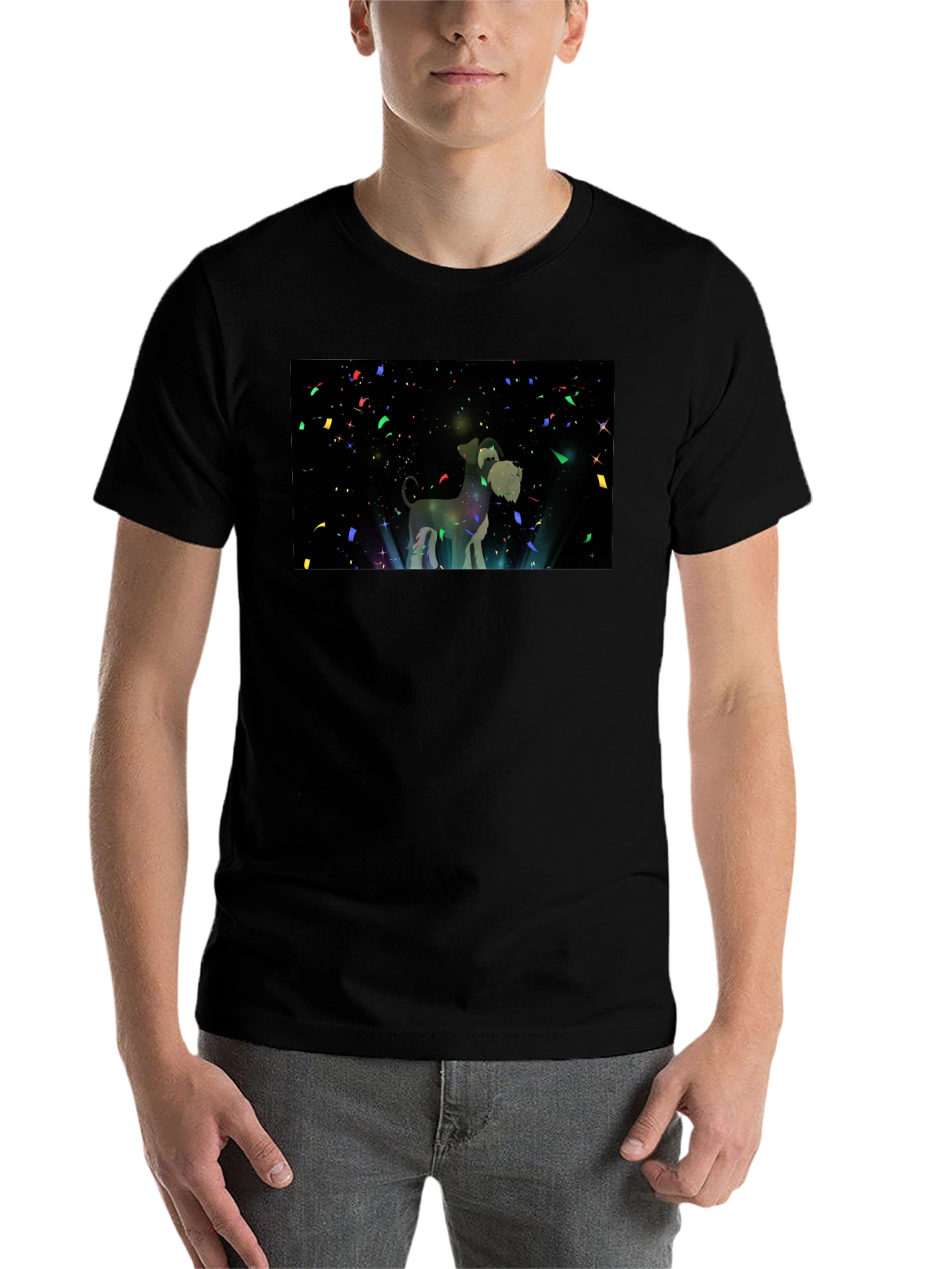 Black Dog Lover's Starry Night T-Shirt view 7