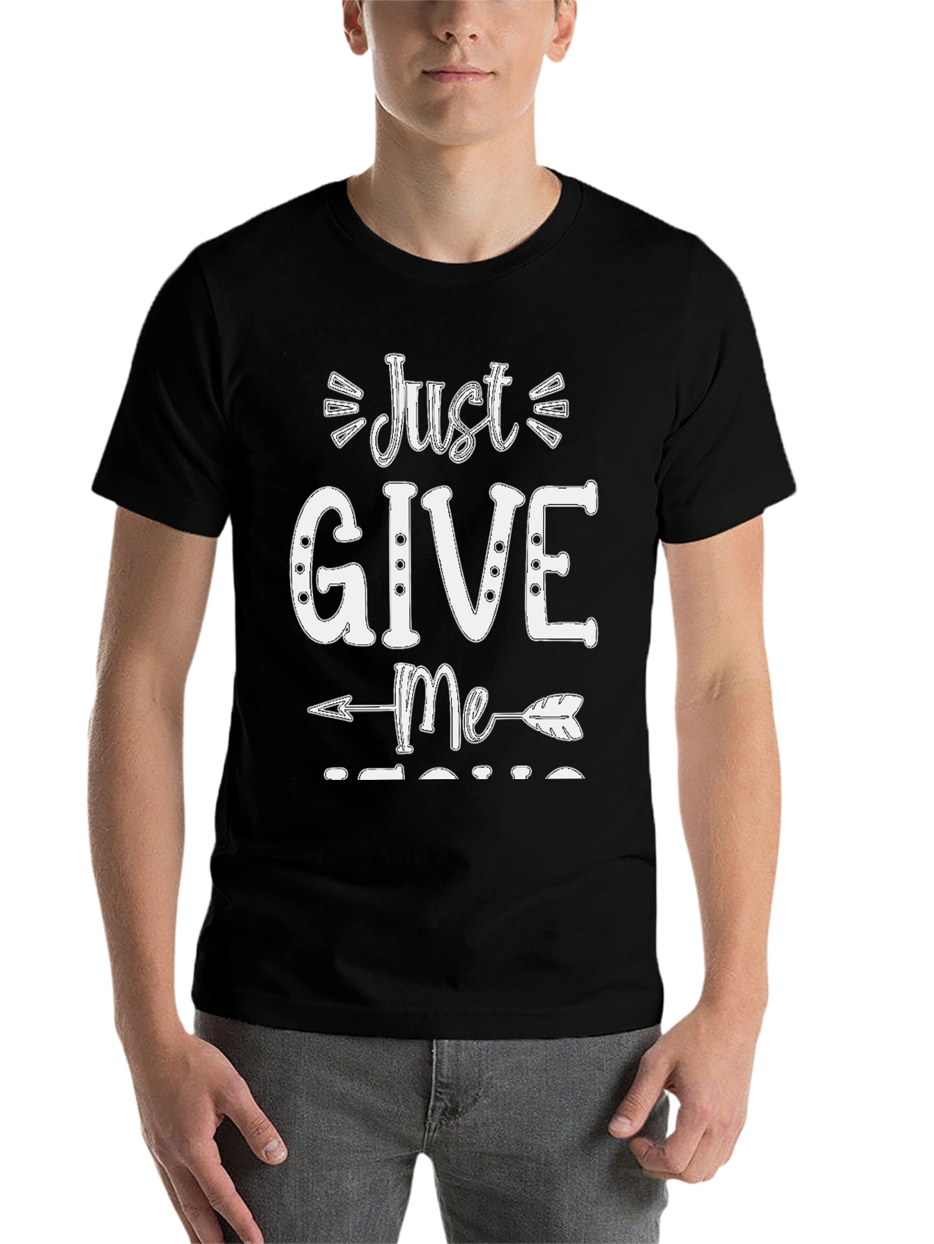 Black Just Give Me Coffee T-Shirt - Trendy Casual Tee view 7