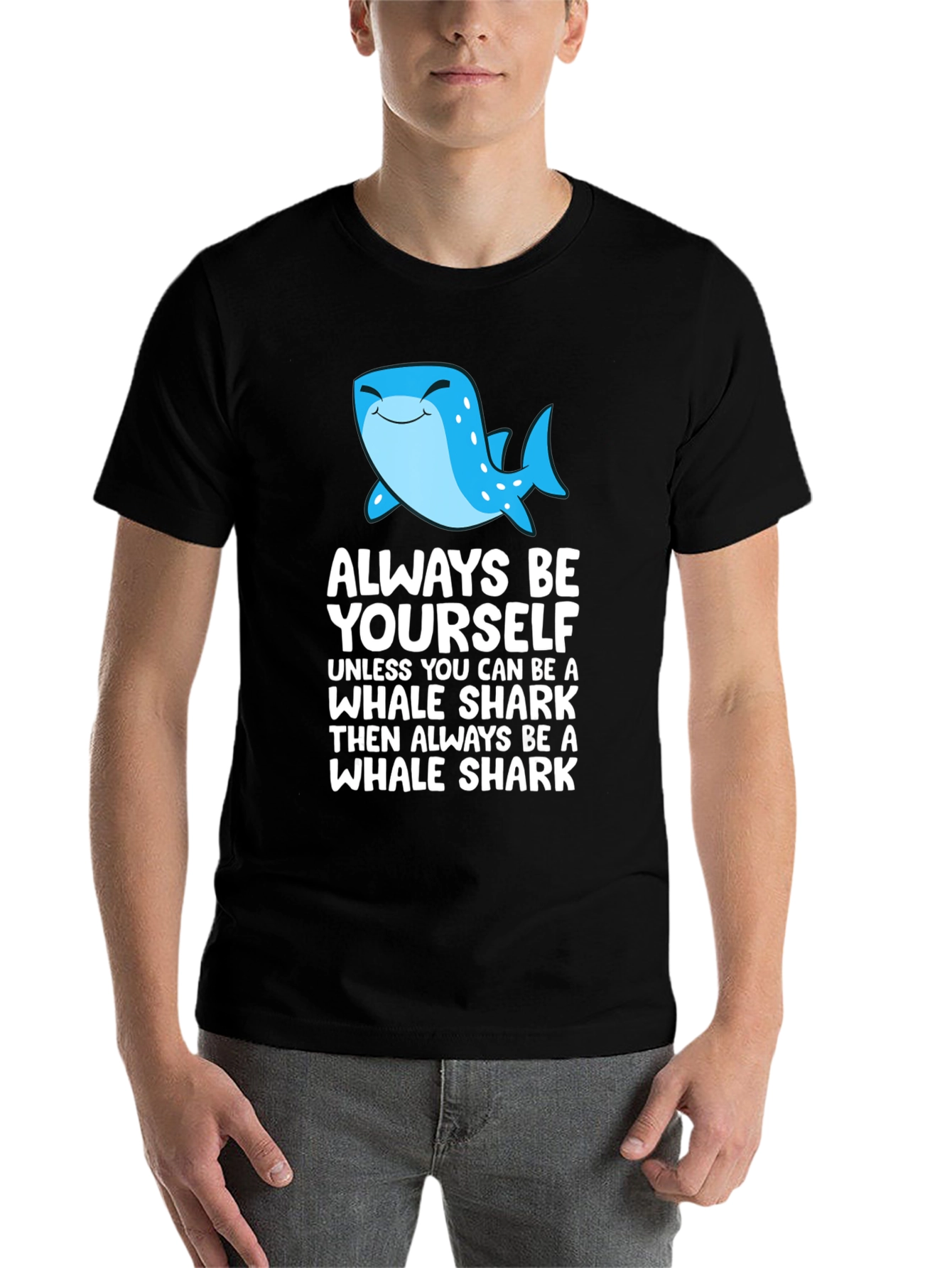 Black Whale Shark Graphic T-Shirt - Always Be Yourself Tee view 7