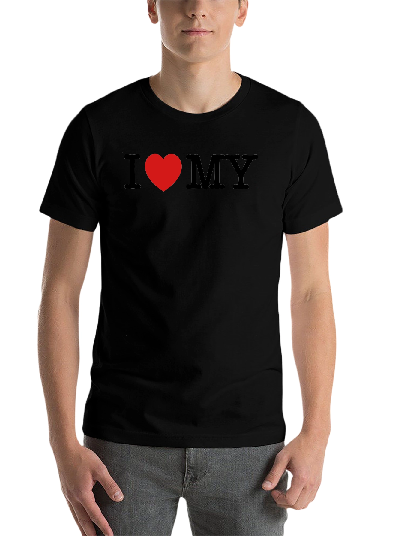 Black I Heart MY T-Shirt - Black Cotton Blend Tee view 7