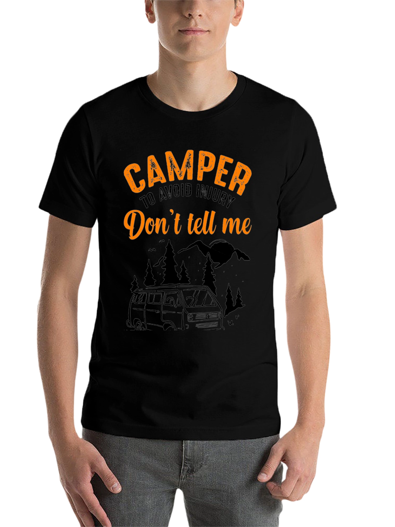 Black Camper Tee: "Don't Tell Me!" Black T-Shirt view 7