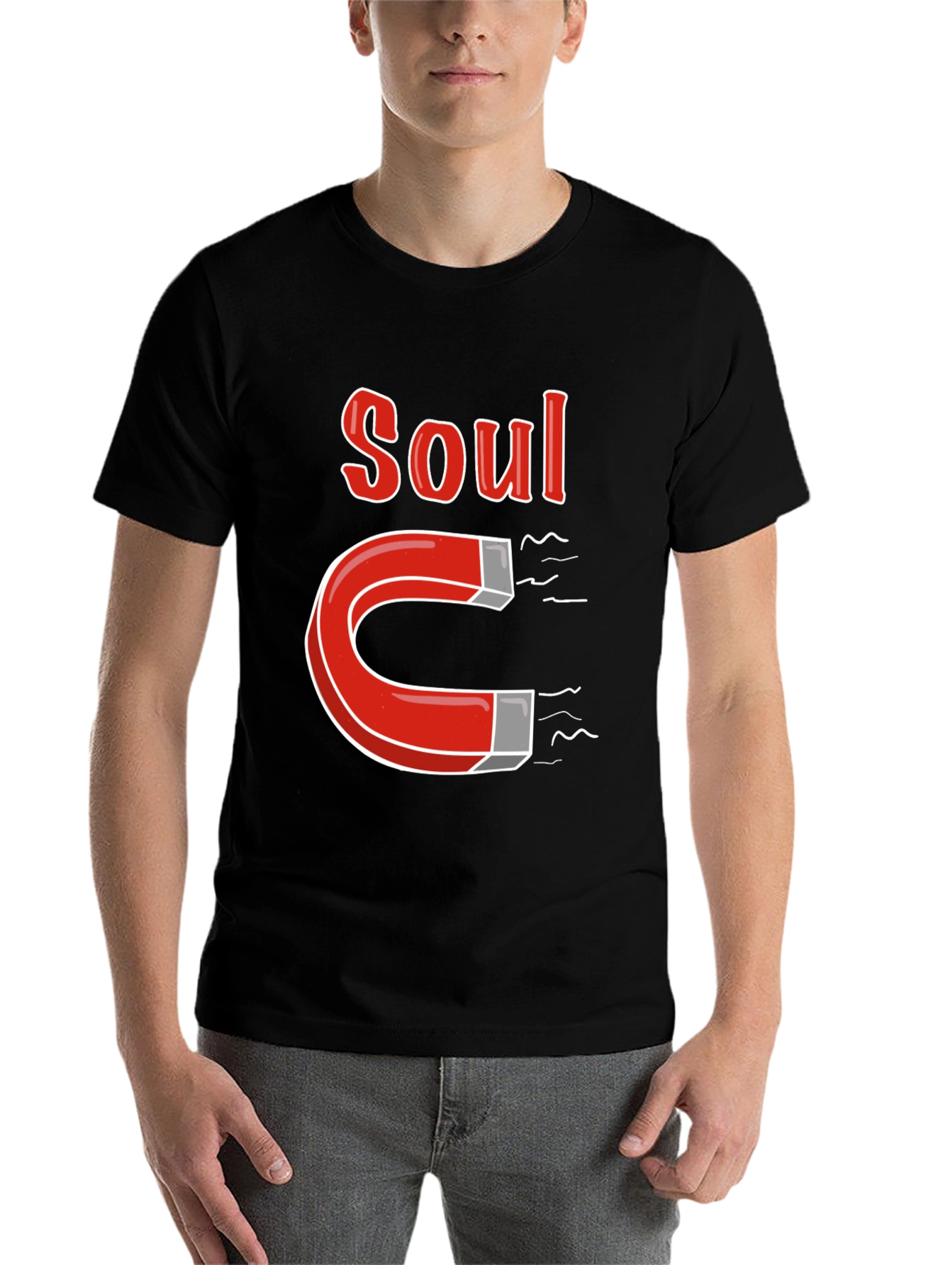 Black Soul Magnet Graphic T-Shirt - Black view 7