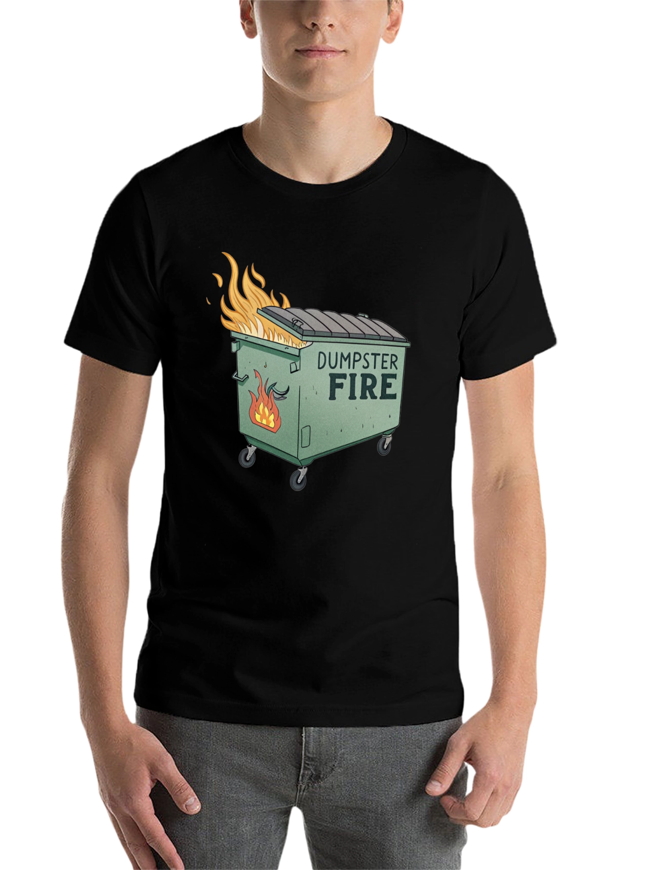 Black Dumpster Fire Graphic T-Shirt - Humorous Tee view 7