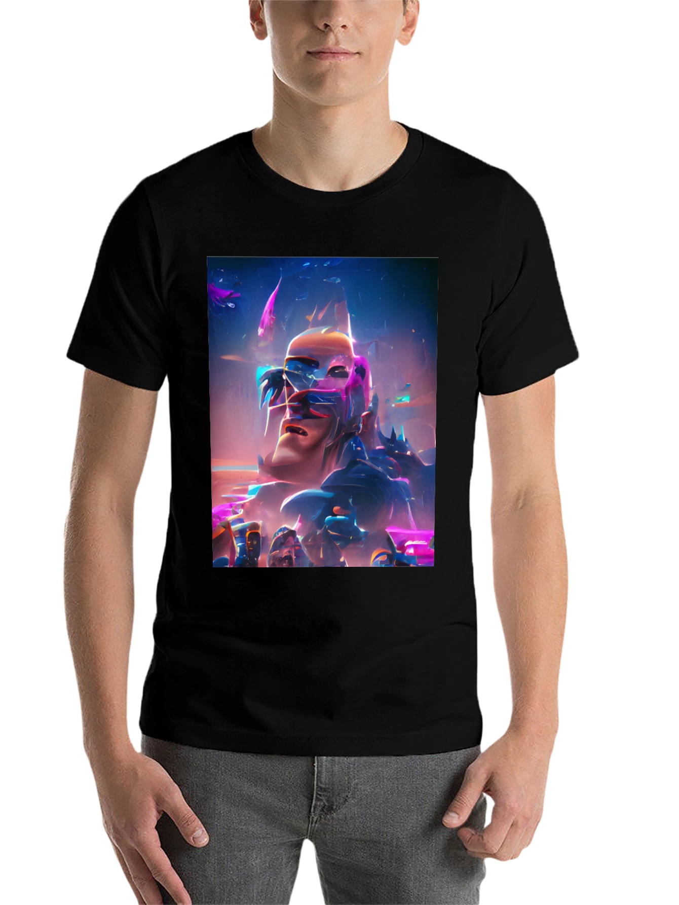 Black Abstract Art Graphic Tee view 7